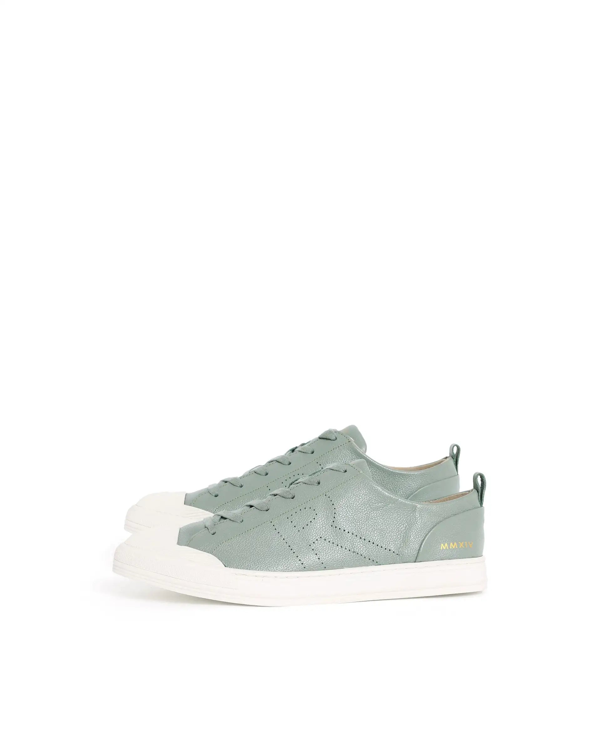 Rare Rabbit Mens Sauron Pro Sage Premium Milled Leather Lace Up Low Top Round Toe Sneaker Shoes