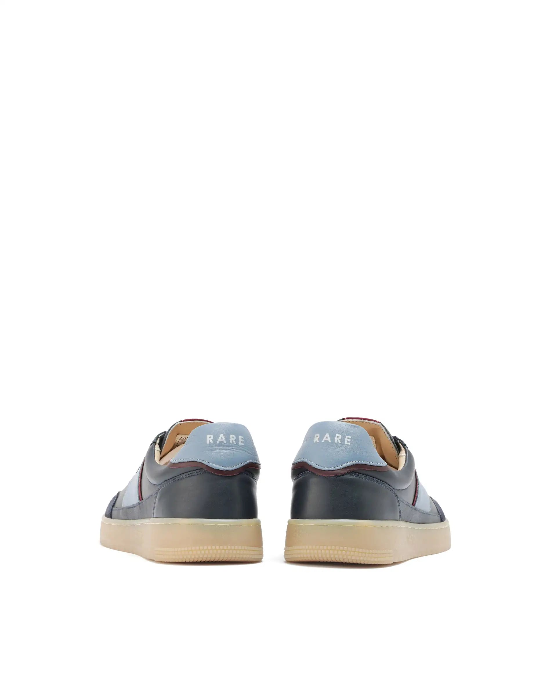 Rare Rabbit Men's Sirius Blue Leather Upper Round Toe Low-Top Lace-Up Sneaker Shoes