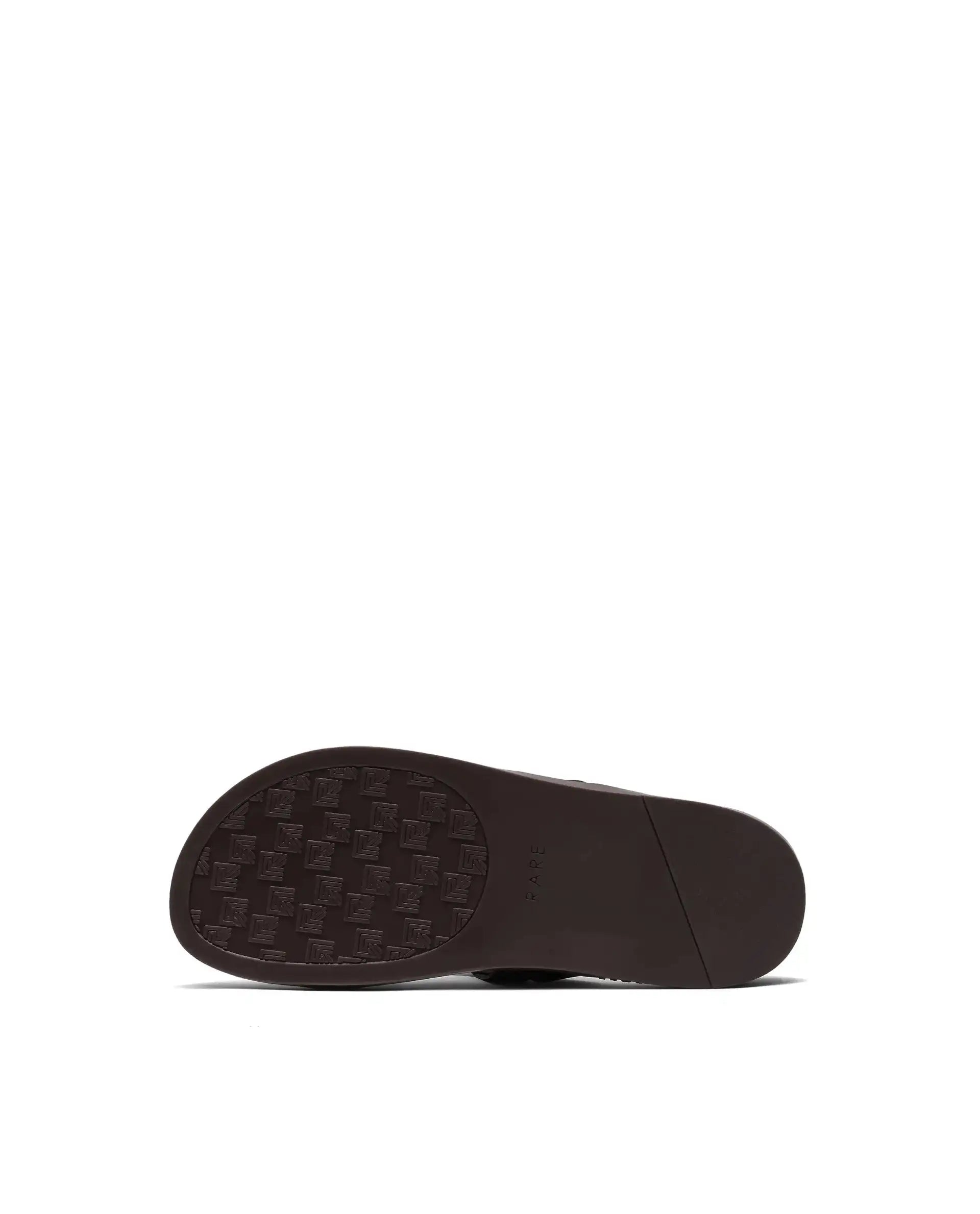 Rare Rabbit Men Soho Dark Coffee Slip-On Closure Sandal