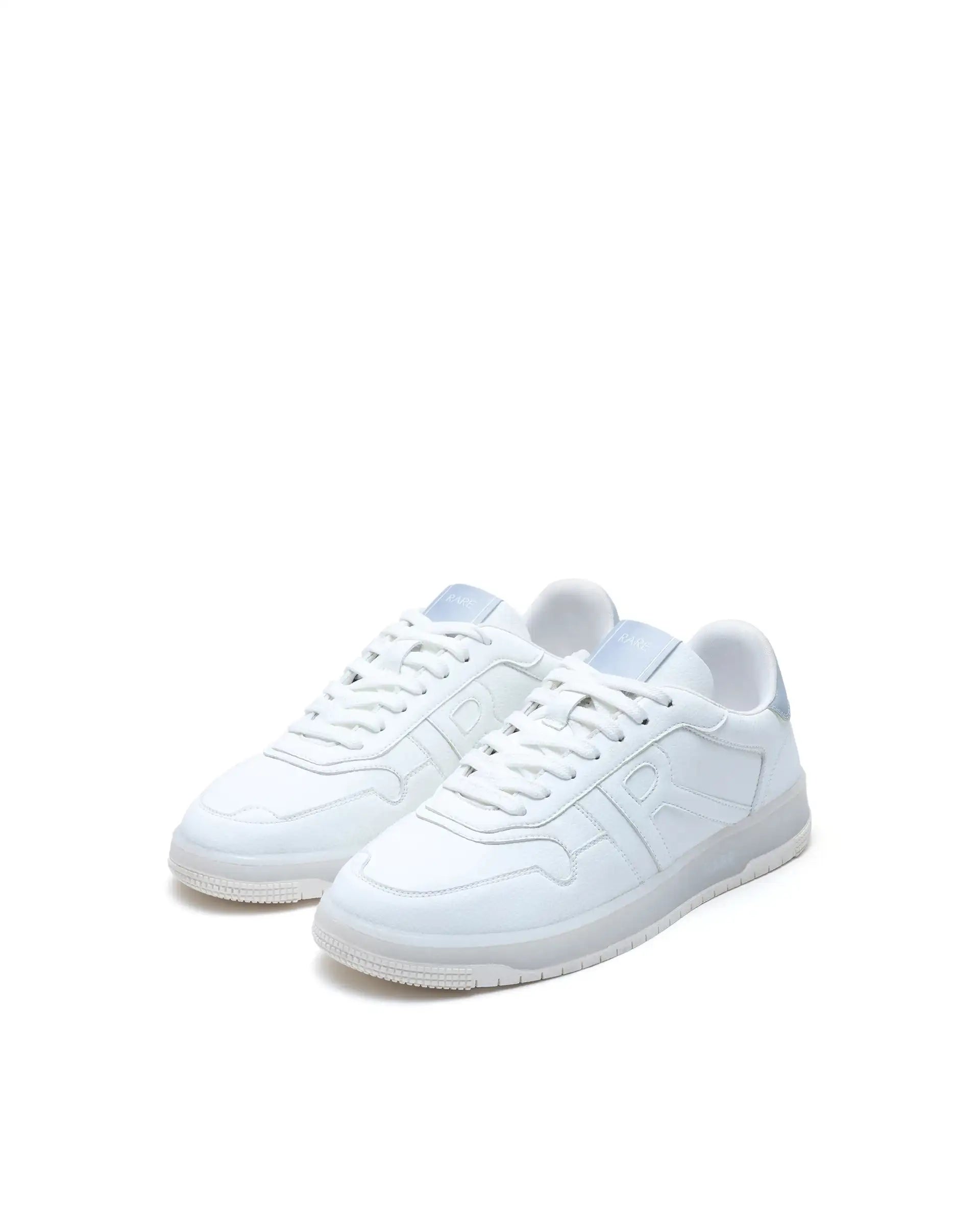 Rare Rabbit Men's Solara White Lace-Up Closure Micro Leather Sneaker