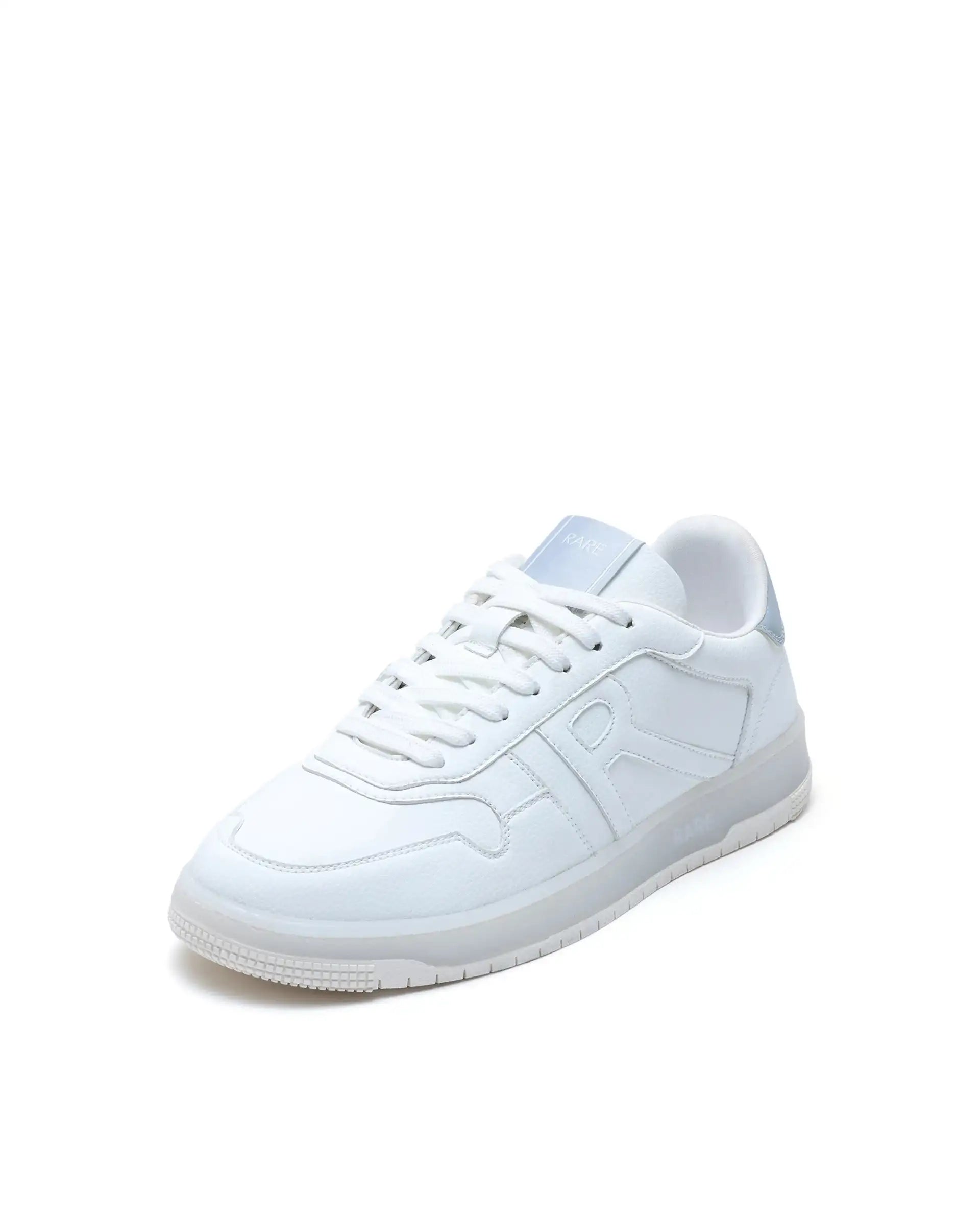 Rare Rabbit Men's Solara White Lace-Up Closure Micro Leather Sneaker
