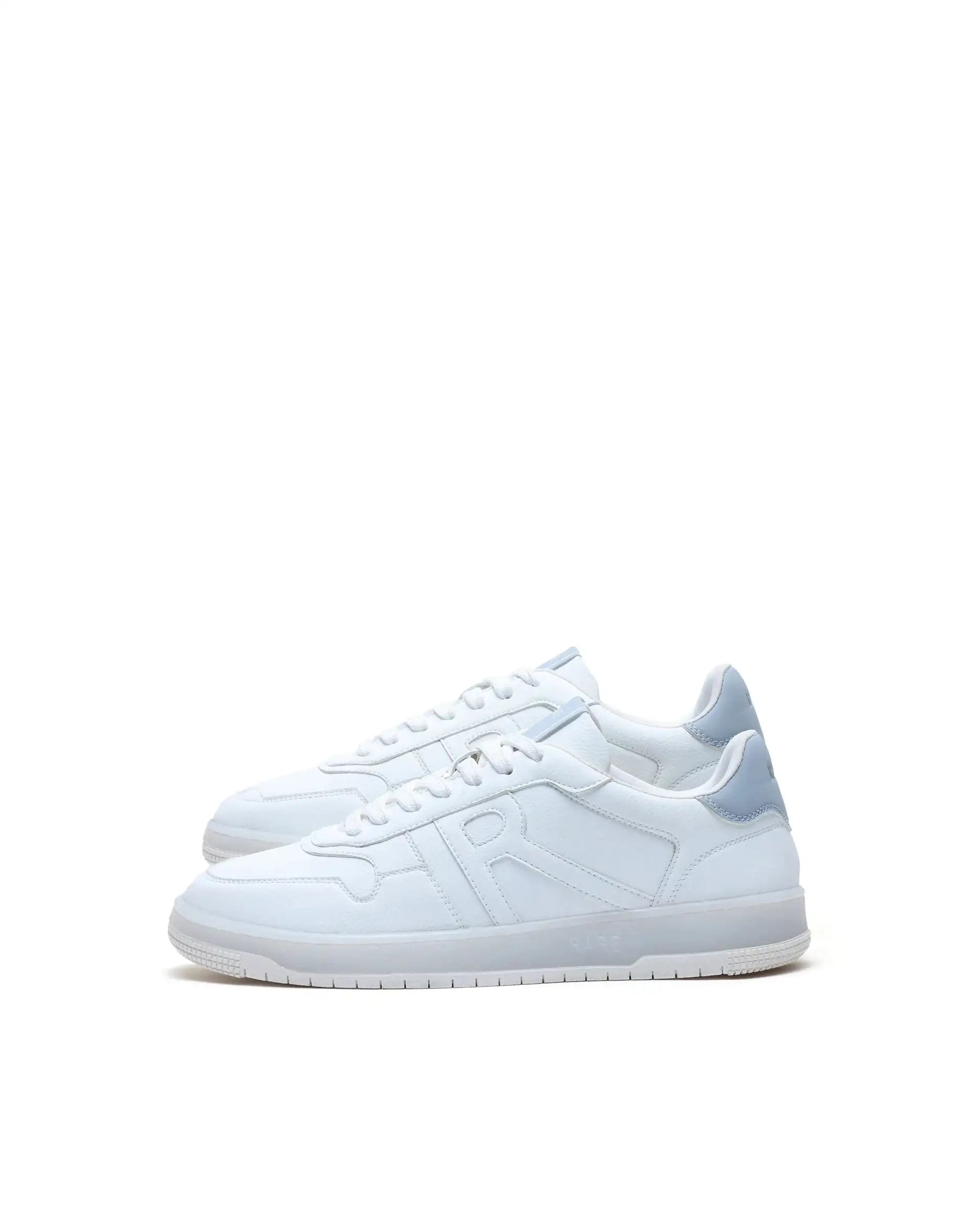 Rare Rabbit Men's Solara White Lace-Up Closure Micro Leather Sneaker