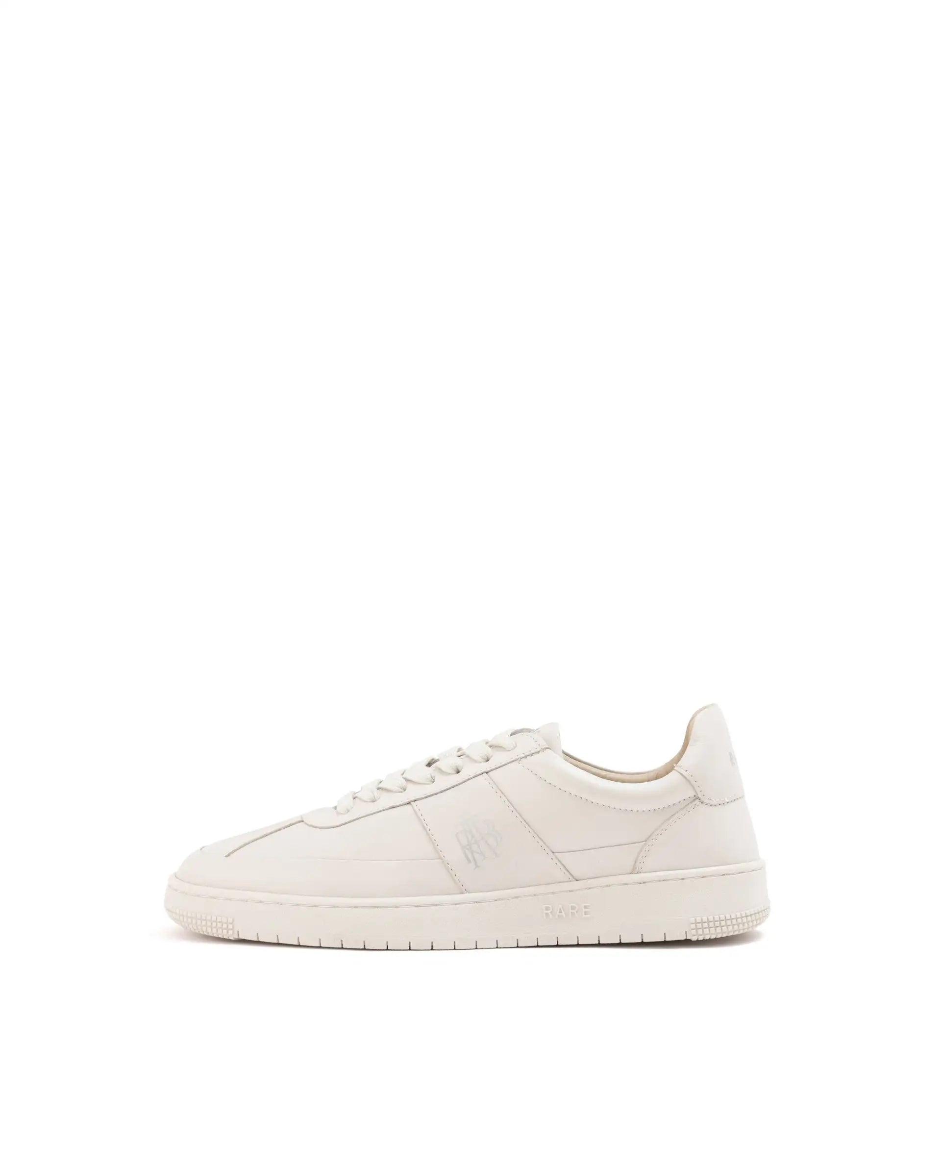 Rare Rabbit Men's Stellara Light Ivory Leather Low-Top Lace-Up Sneaker Shoes