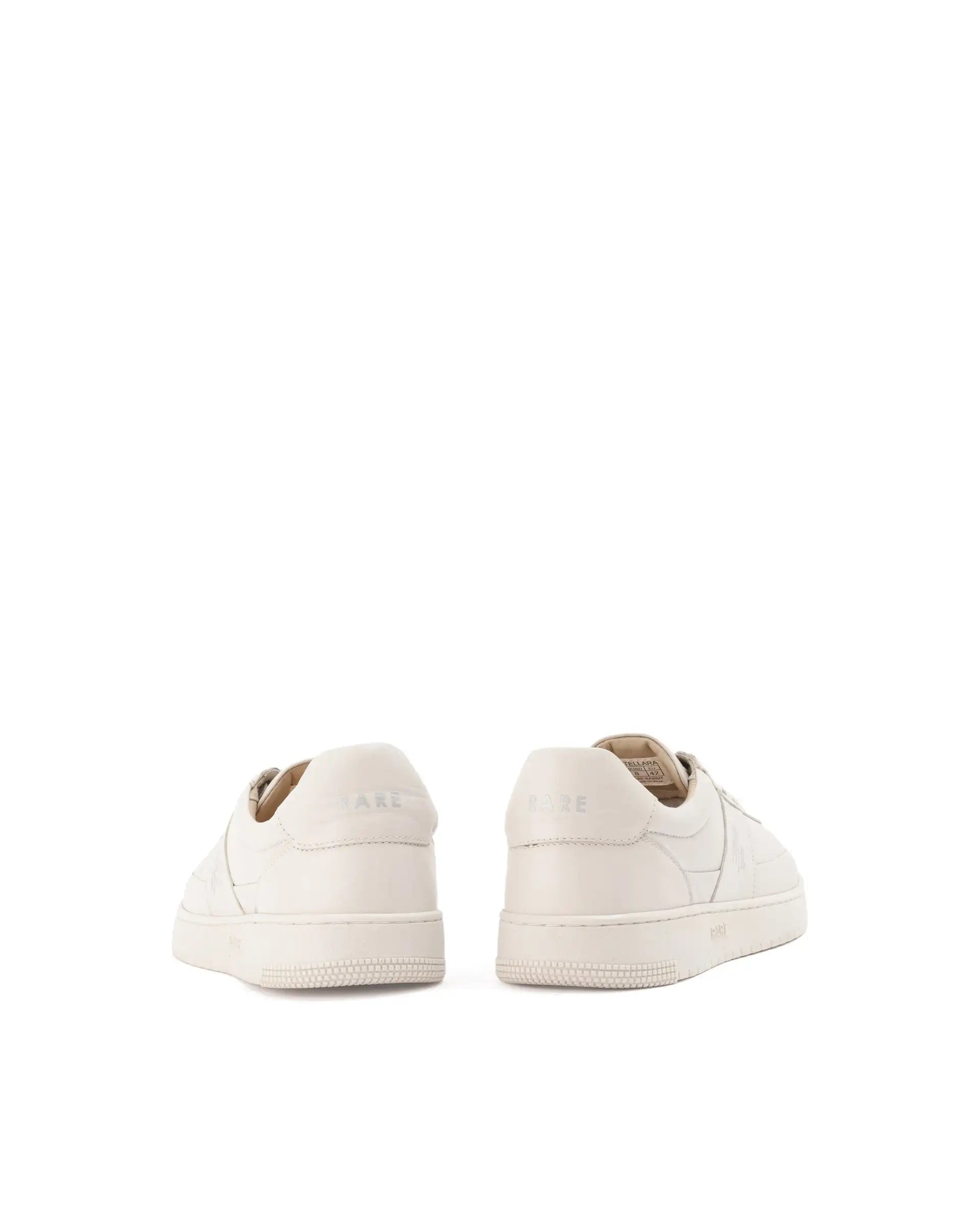 Rare Rabbit Men's Stellara Light Ivory Leather Low-Top Lace-Up Sneaker Shoes