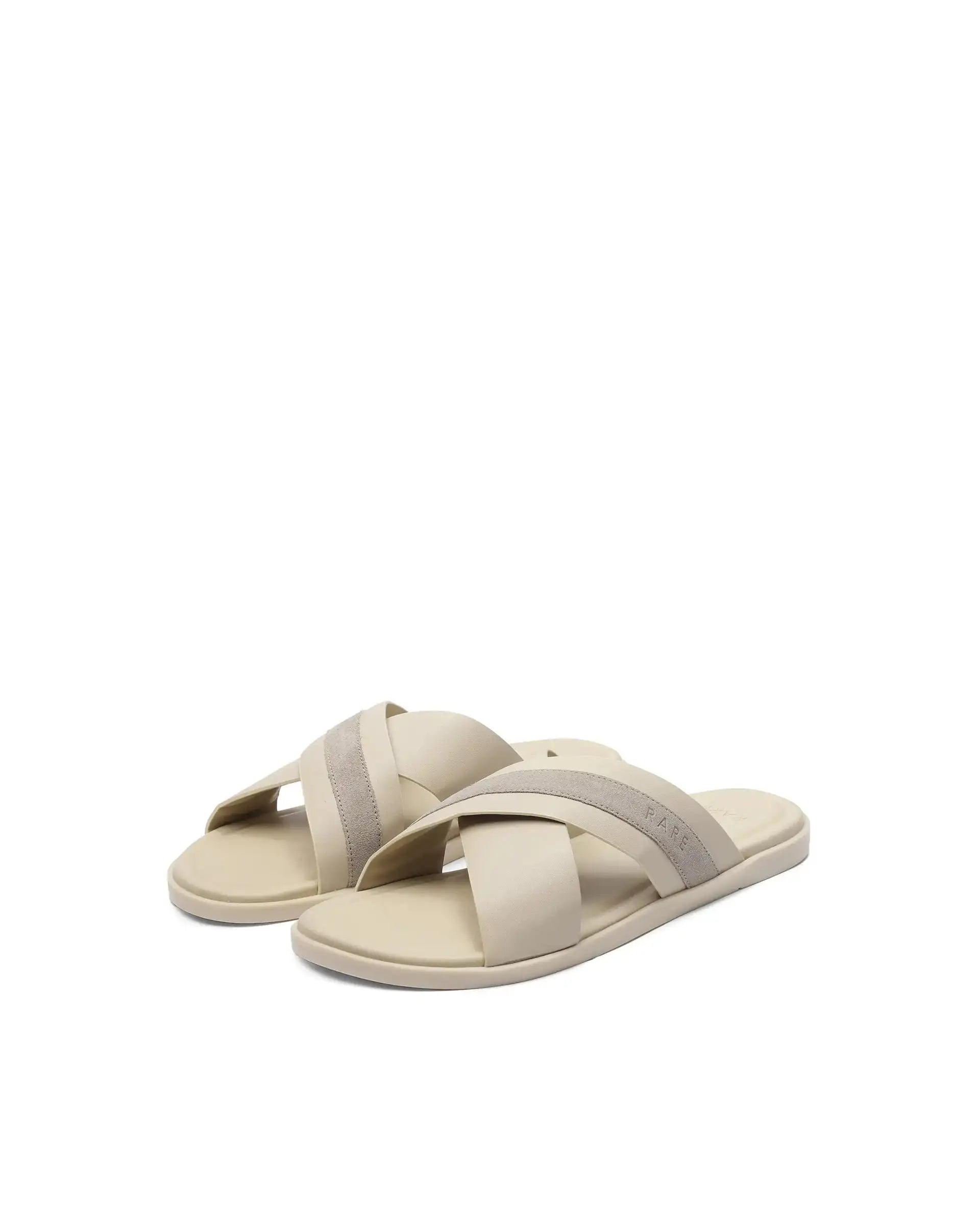 Rare Rabbit Men's Stride Beige Slip-On Closure Sandal