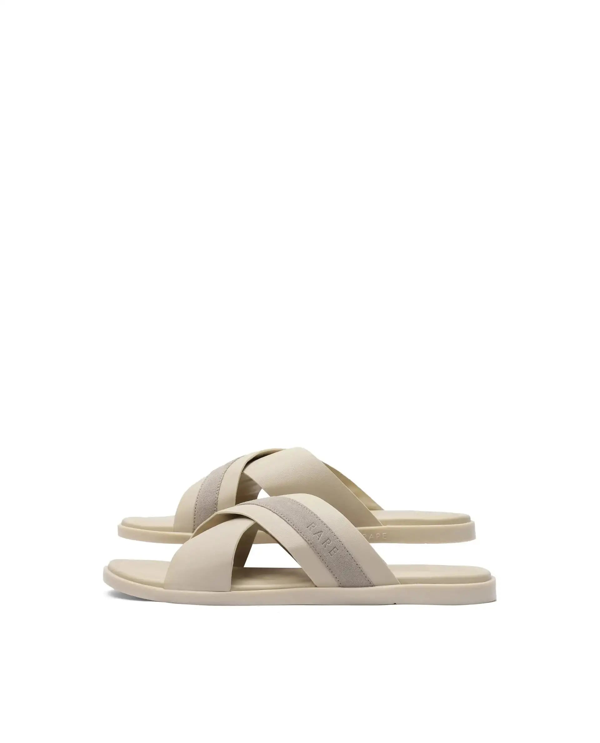 Rare Rabbit Men's Stride Beige Slip-On Closure Sandal