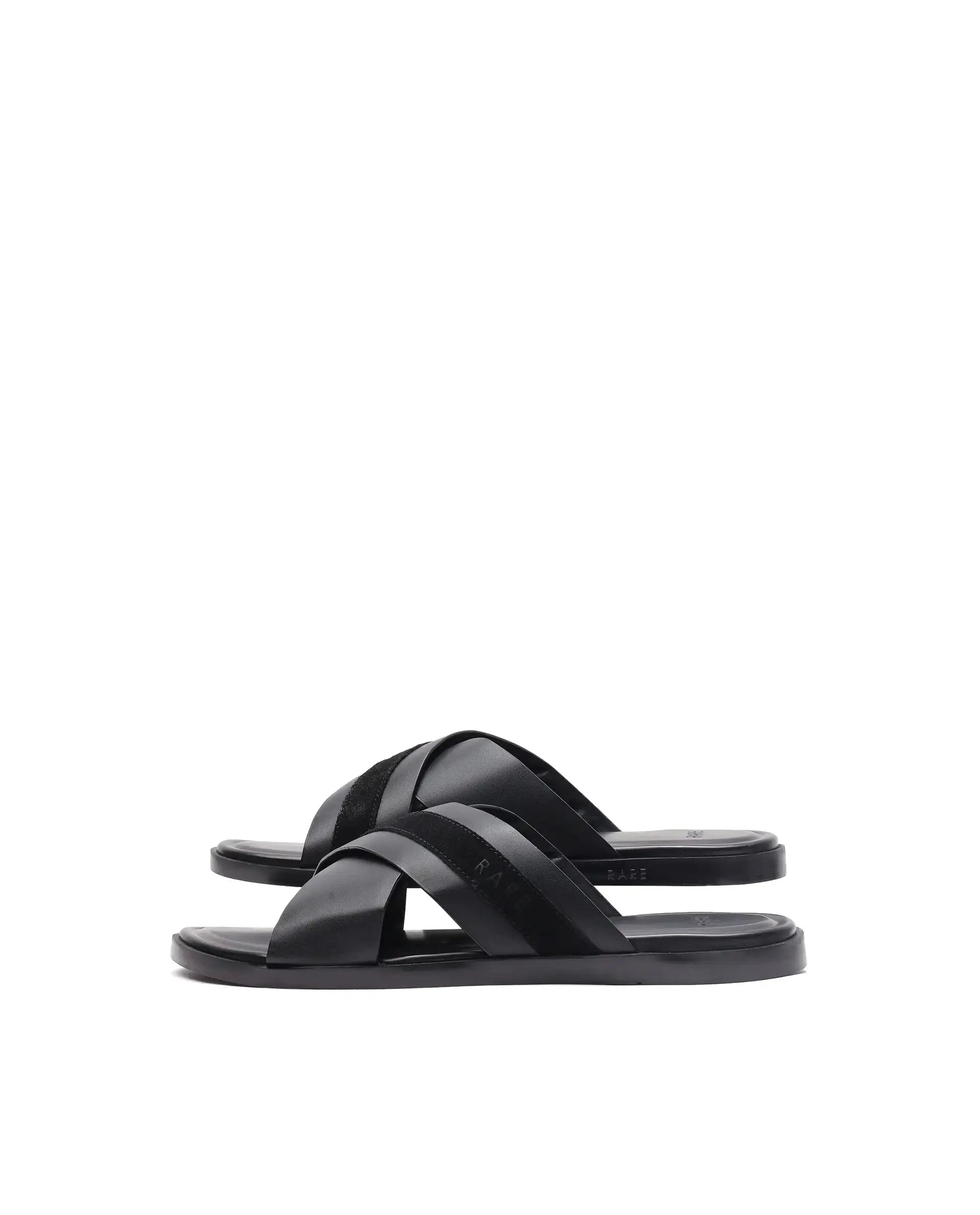 Rare Rabbit Men's Stride Black Slip-On Closure Sandal