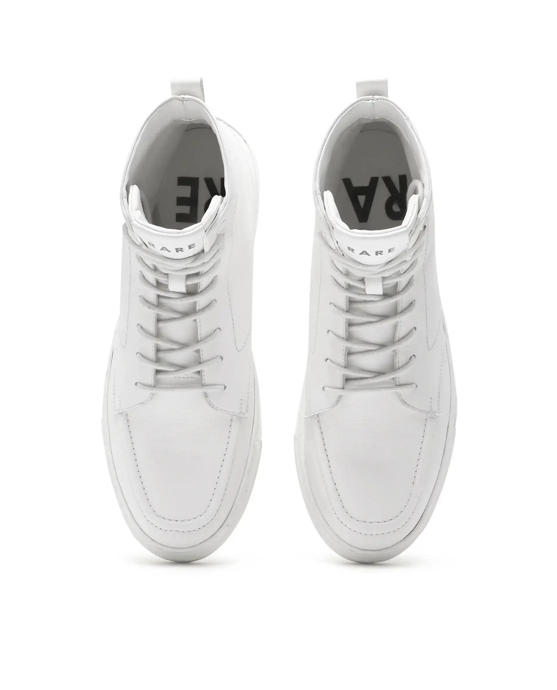 Rare Rabbit Men's Taico White Leather Lace-Up Closure Boots