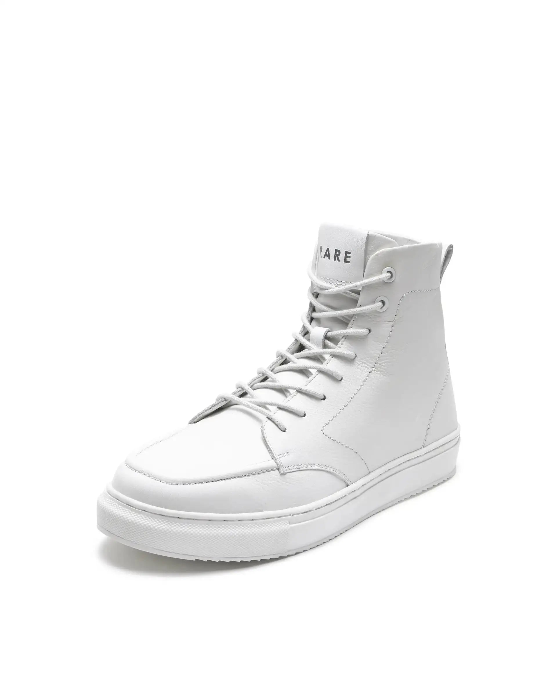Rare Rabbit Men's Taico White Leather Lace-Up Closure Boots