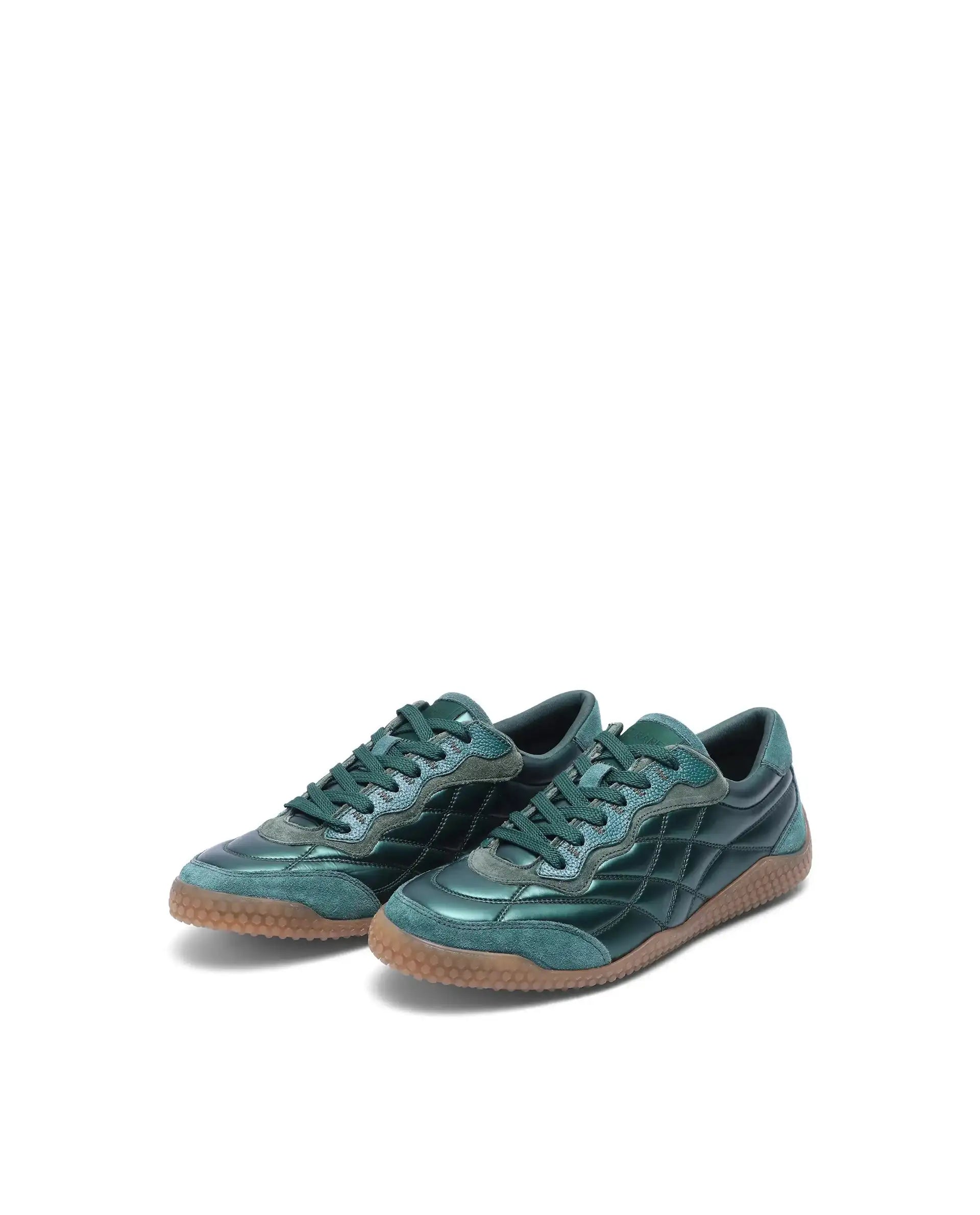 Rare Rabbit Men's Temo Green Parachute Lace-Up Closure Sneaker