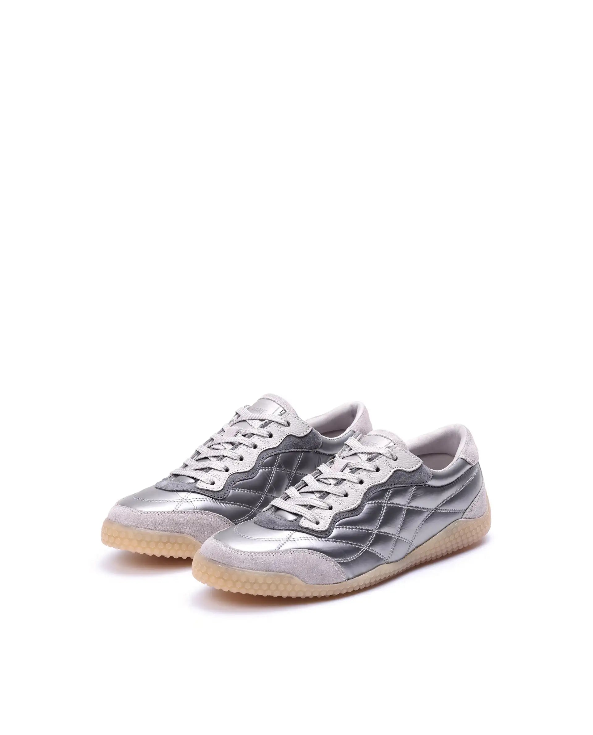 Rare Rabbit Men's Temo Silver Parachute Lace-Up Closure Sneaker