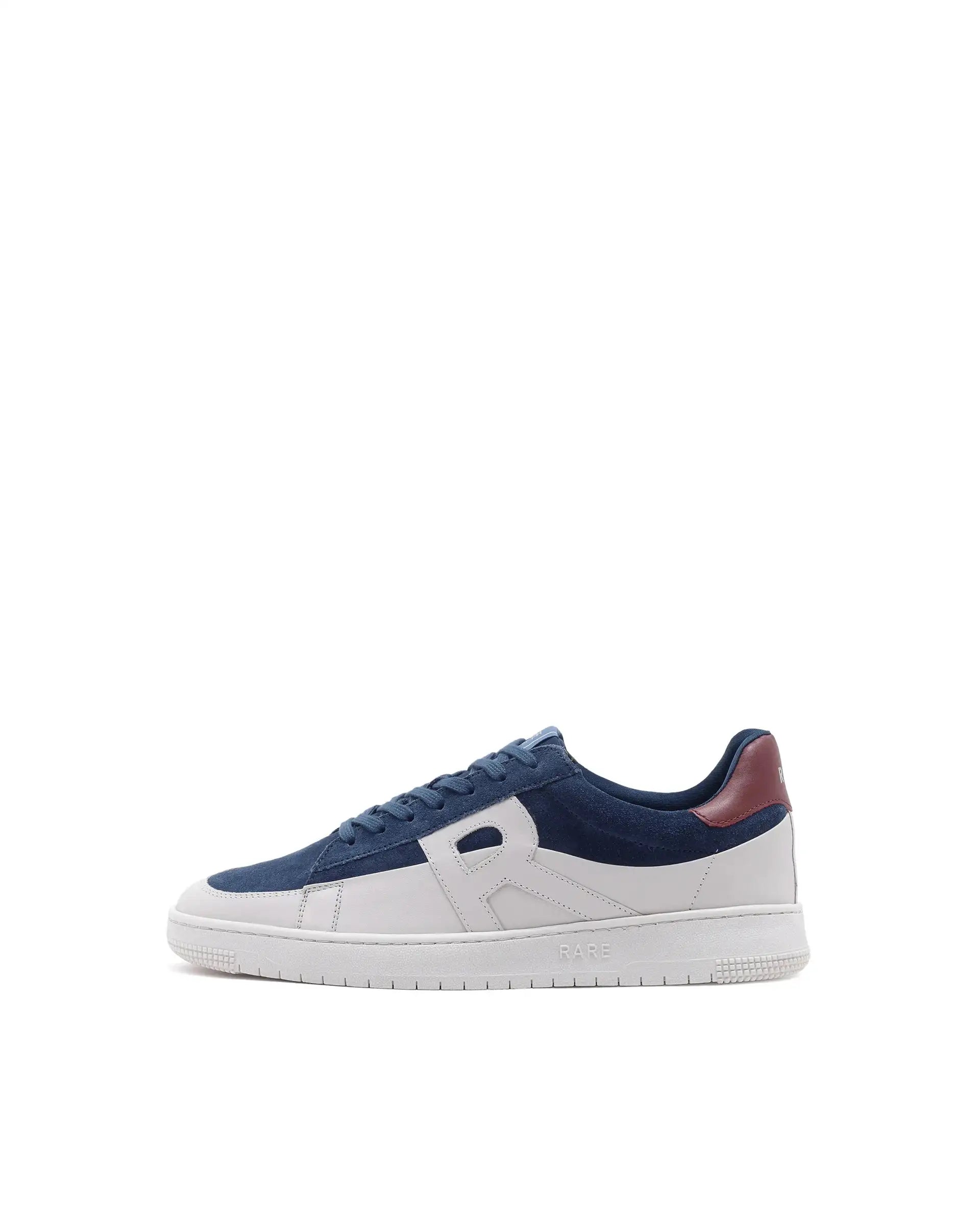 Rare Rabbit Men Terra Blue Genuine Leather And Suede Upper Low-Top Multi Color Lace-Up Shoes