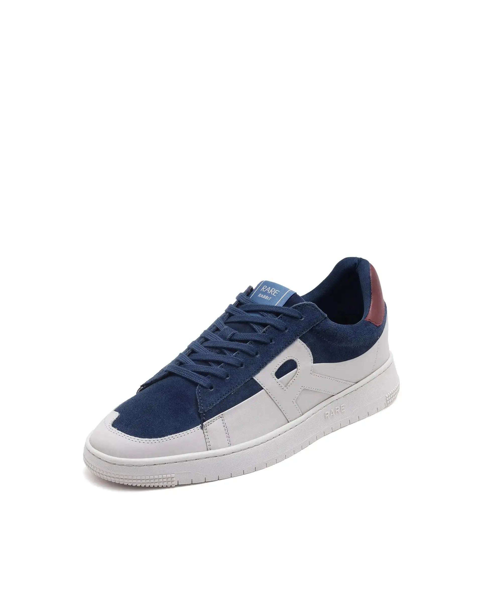 Rare Rabbit Men Terra Blue Genuine Leather And Suede Upper Low-Top Multi Color Lace-Up Shoes
