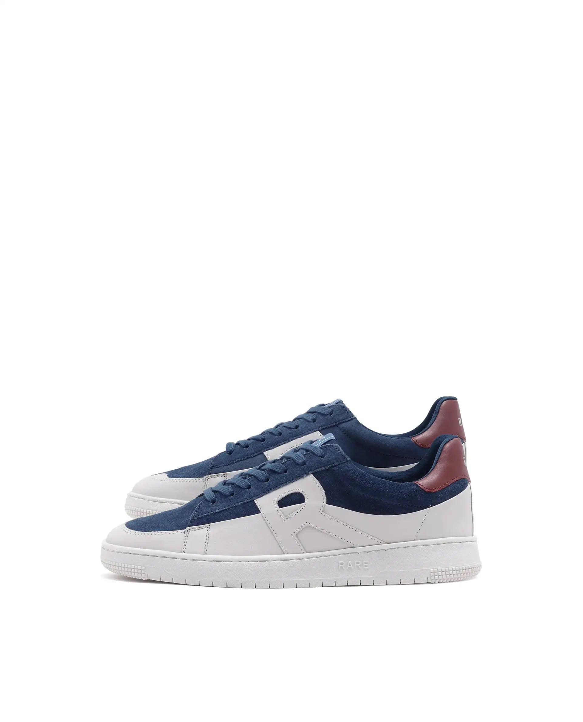 Rare Rabbit Men Terra Blue Genuine Leather And Suede Upper Low-Top Multi Color Lace-Up Shoes