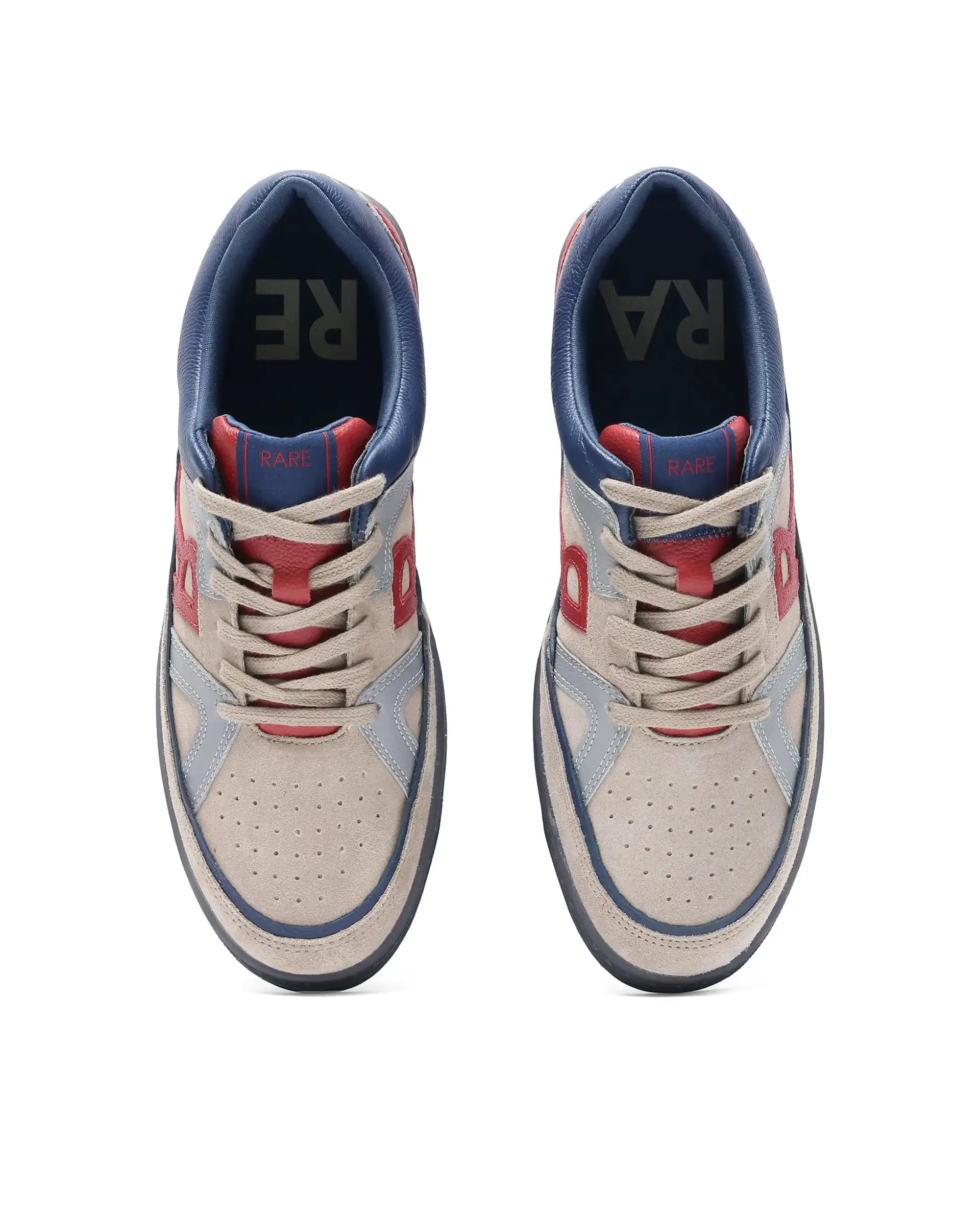 Rare Rabbit Men's Vale Beige Leather Lace-Up Closure Sneaker