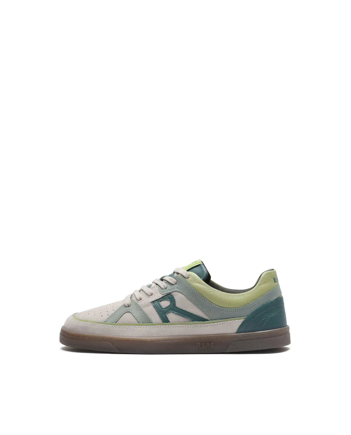 Rare Rabbit Men's Vale Green Leather Lace-Up Closure Sneaker