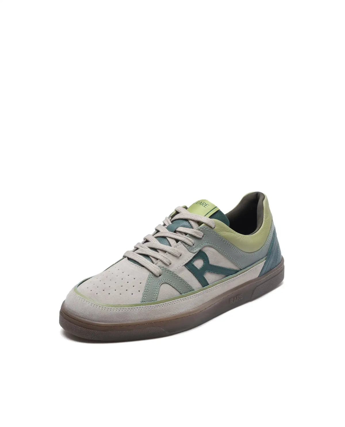 Rare Rabbit Men's Vale Green Leather Lace-Up Closure Sneaker