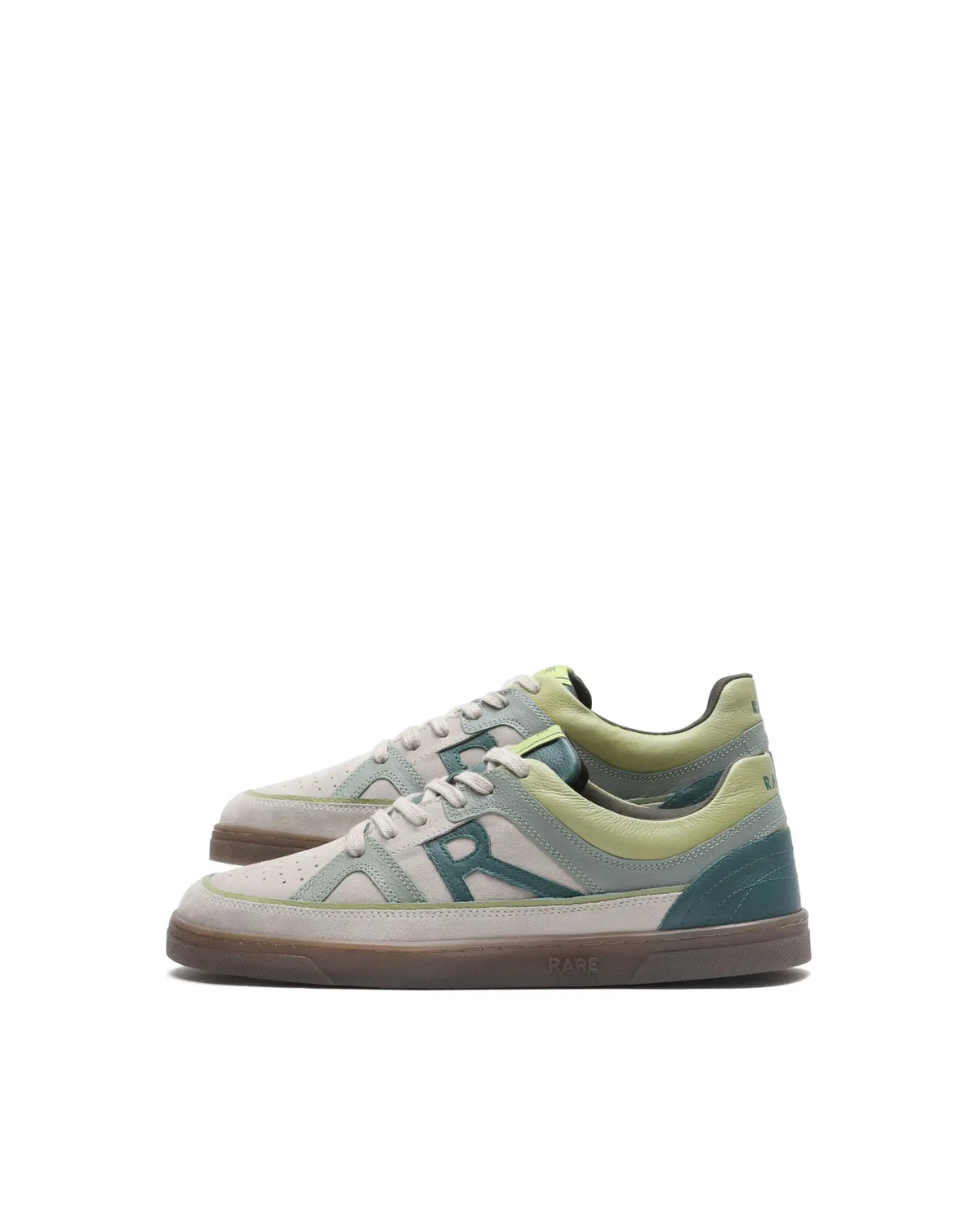 Rare Rabbit Men's Vale Green Leather Lace-Up Closure Sneaker