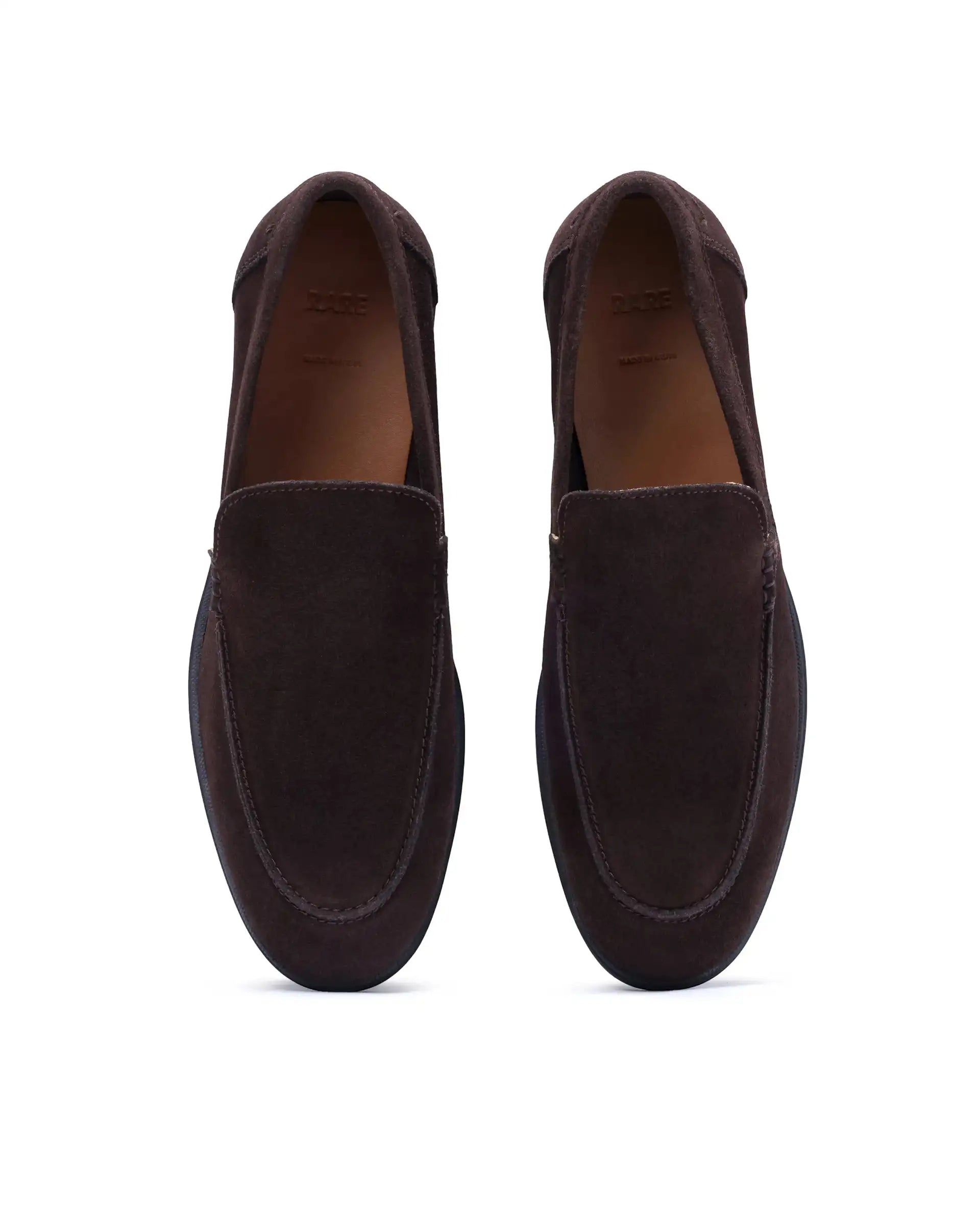 Rare Rabbit Men Velour Coffee Suede Leather Slip-On Closure Loafer