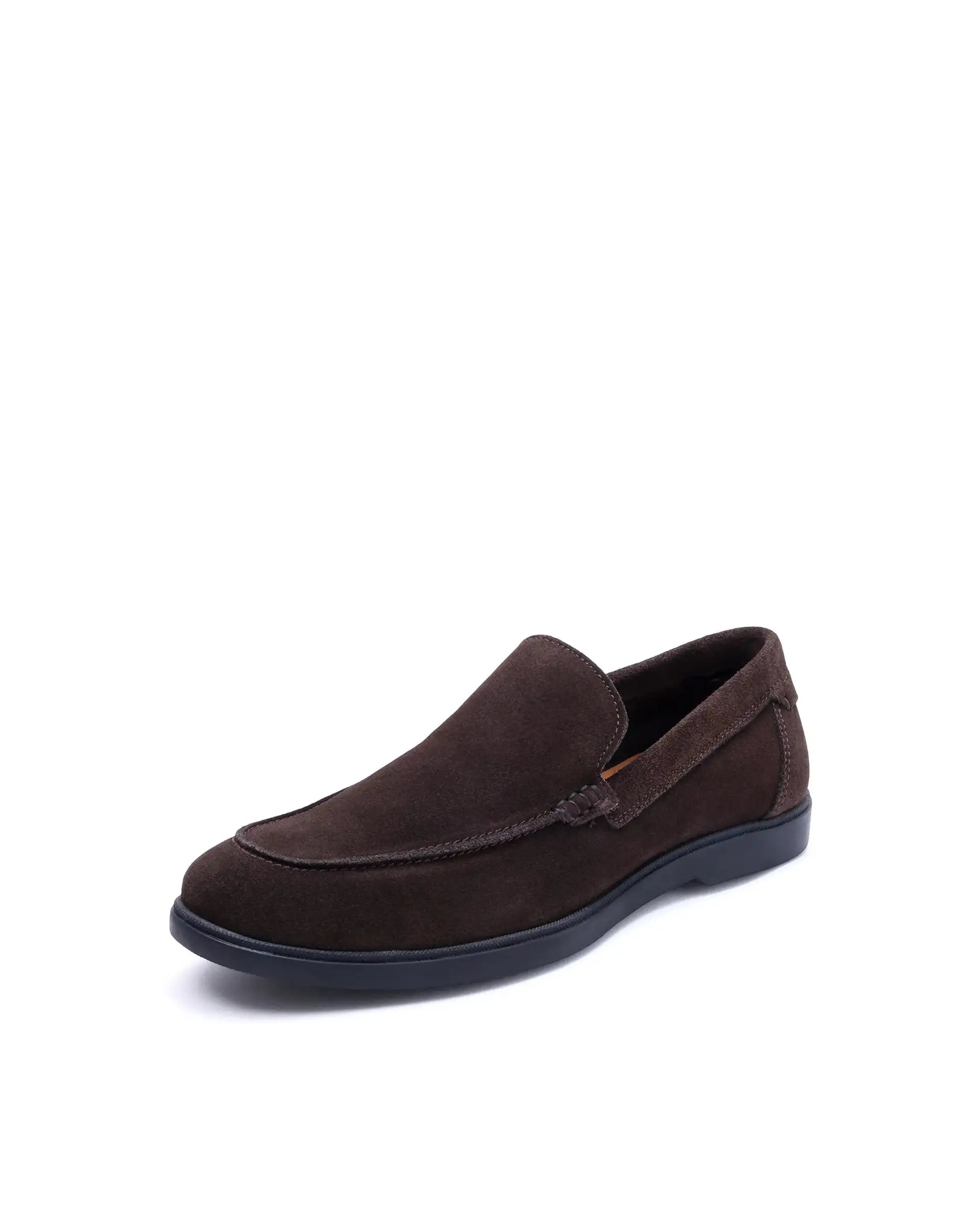 Rare Rabbit Men Velour Coffee Suede Leather Slip-On Closure Loafer