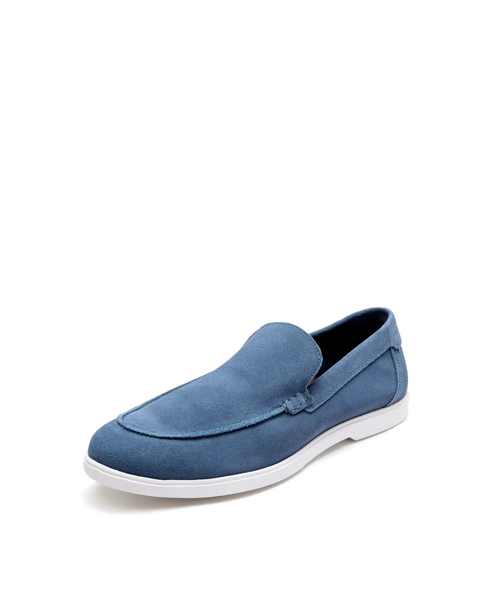 Rare Rabbit Men Velour Aqua Suede Leather Slip-On Closure Loafer