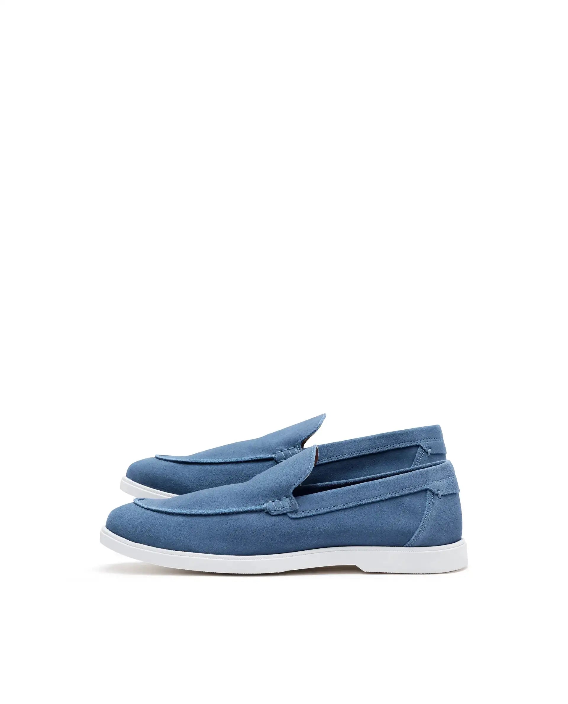 Rare Rabbit Men Velour Aqua Suede Leather Slip-On Closure Loafer