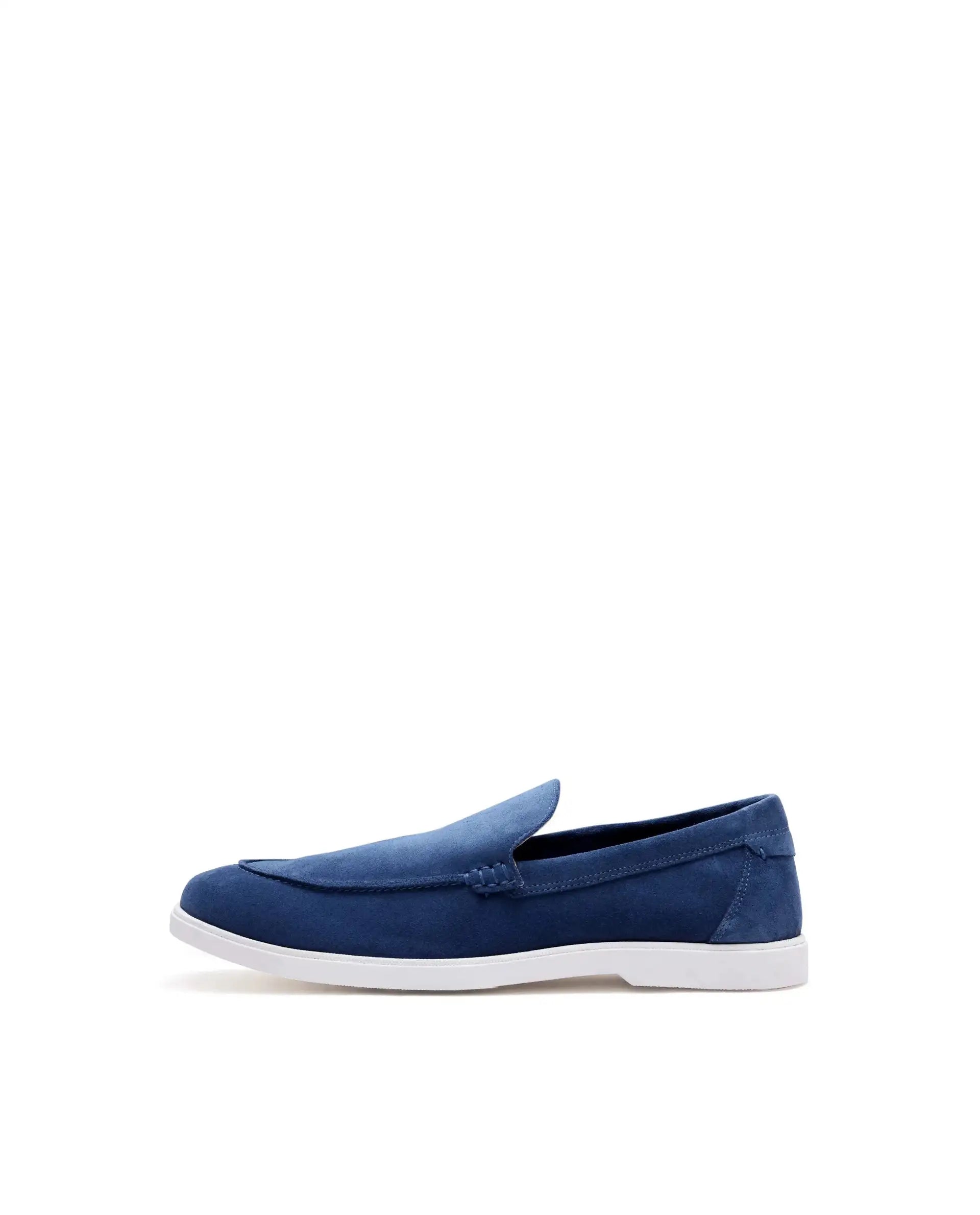 Rare Rabbit Men Velour Cobalt Blue Suede Leather Slip-On Closure Loafer