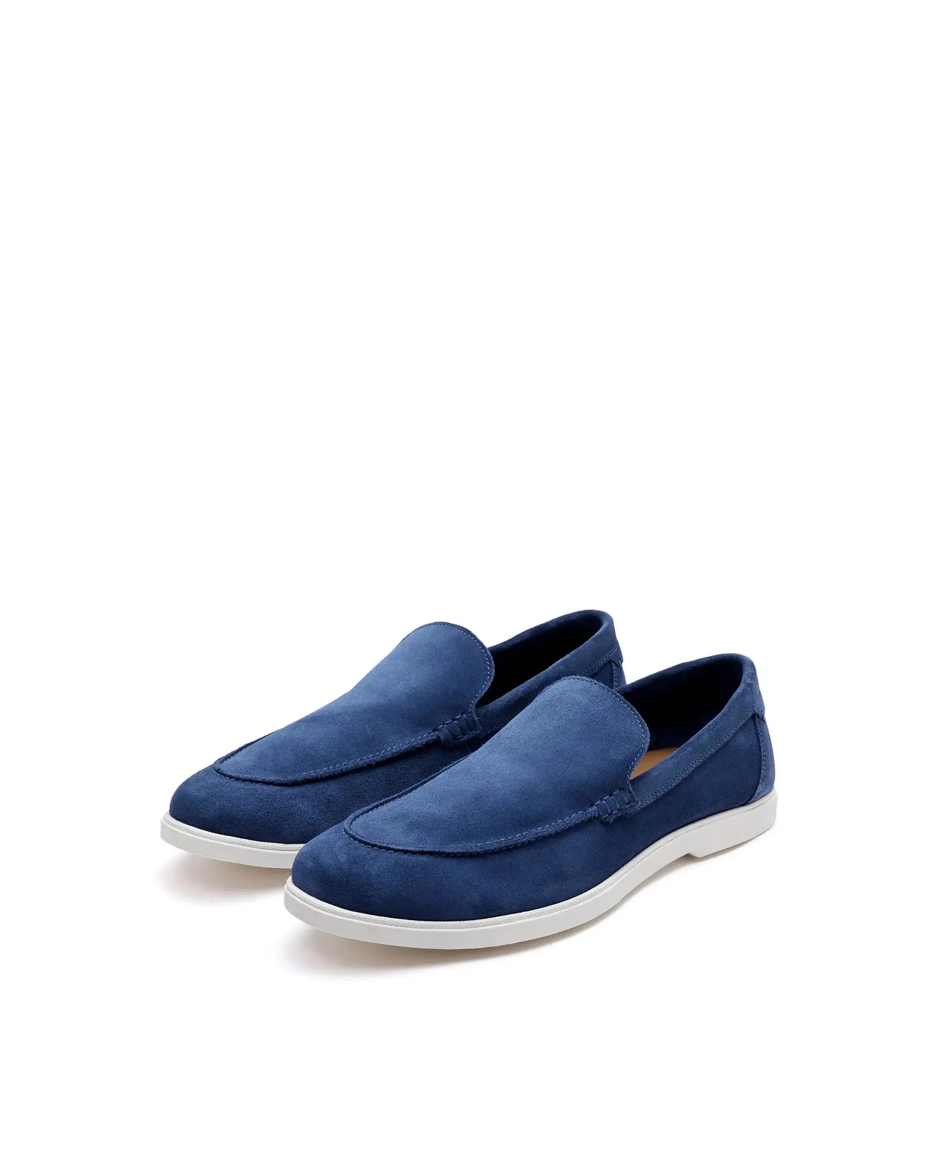 Rare Rabbit Men Velour Cobalt Blue Suede Leather Slip-On Closure Loafer
