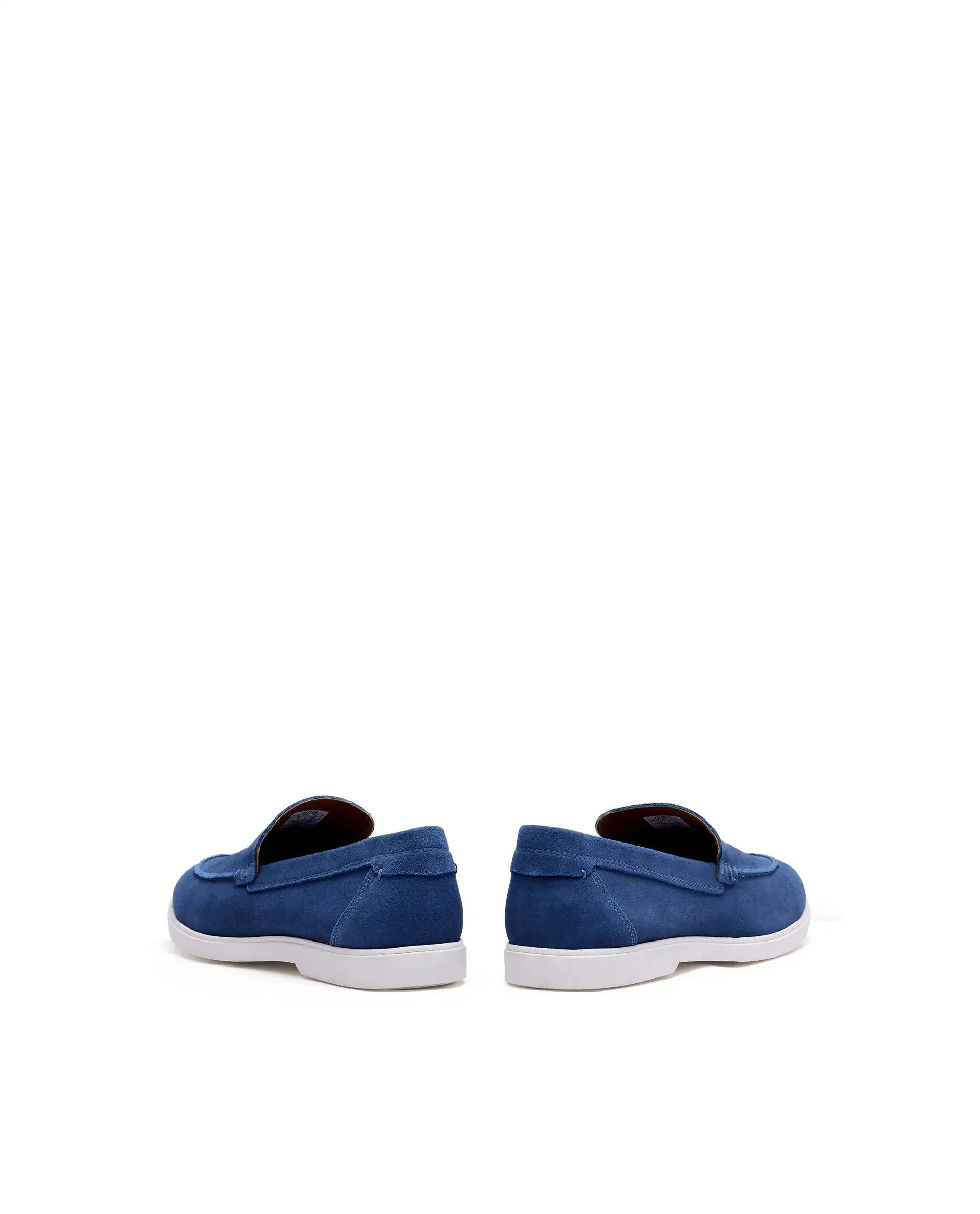 Rare Rabbit Men Velour Cobalt Blue Suede Leather Slip-On Closure Loafer