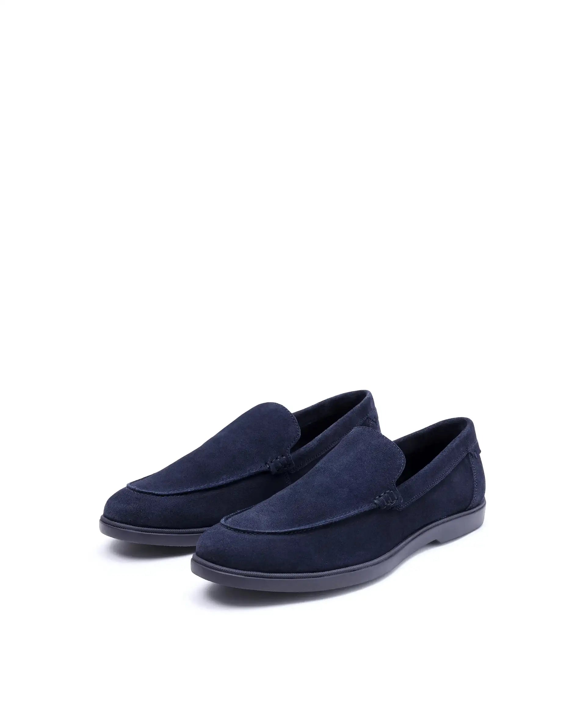 Rare Rabbit Men Velour Navy Suede Leather Slip-On Closure Loafer