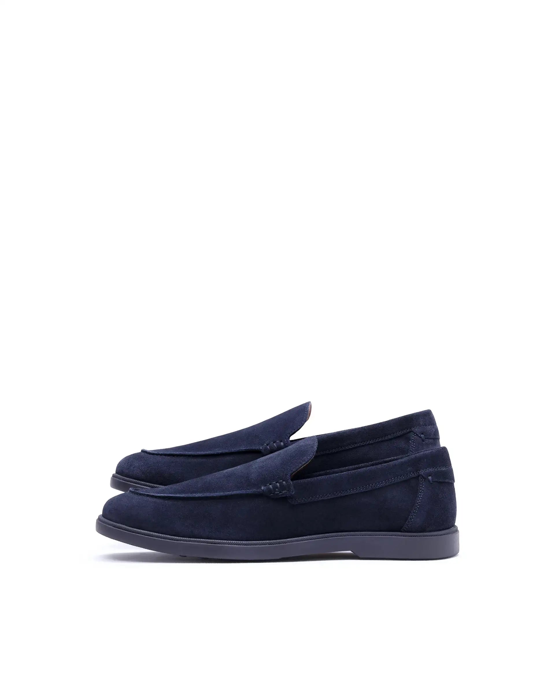 Rare Rabbit Men Velour Navy Suede Leather Slip-On Closure Loafer