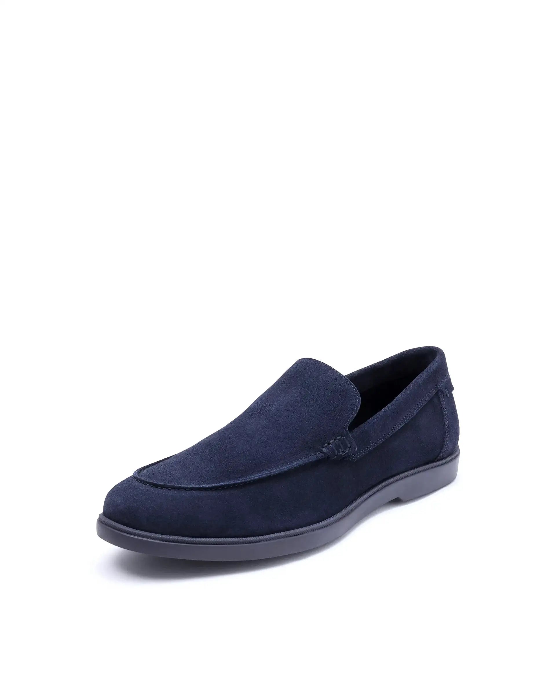 Rare Rabbit Men Velour Navy Suede Leather Slip-On Closure Loafer