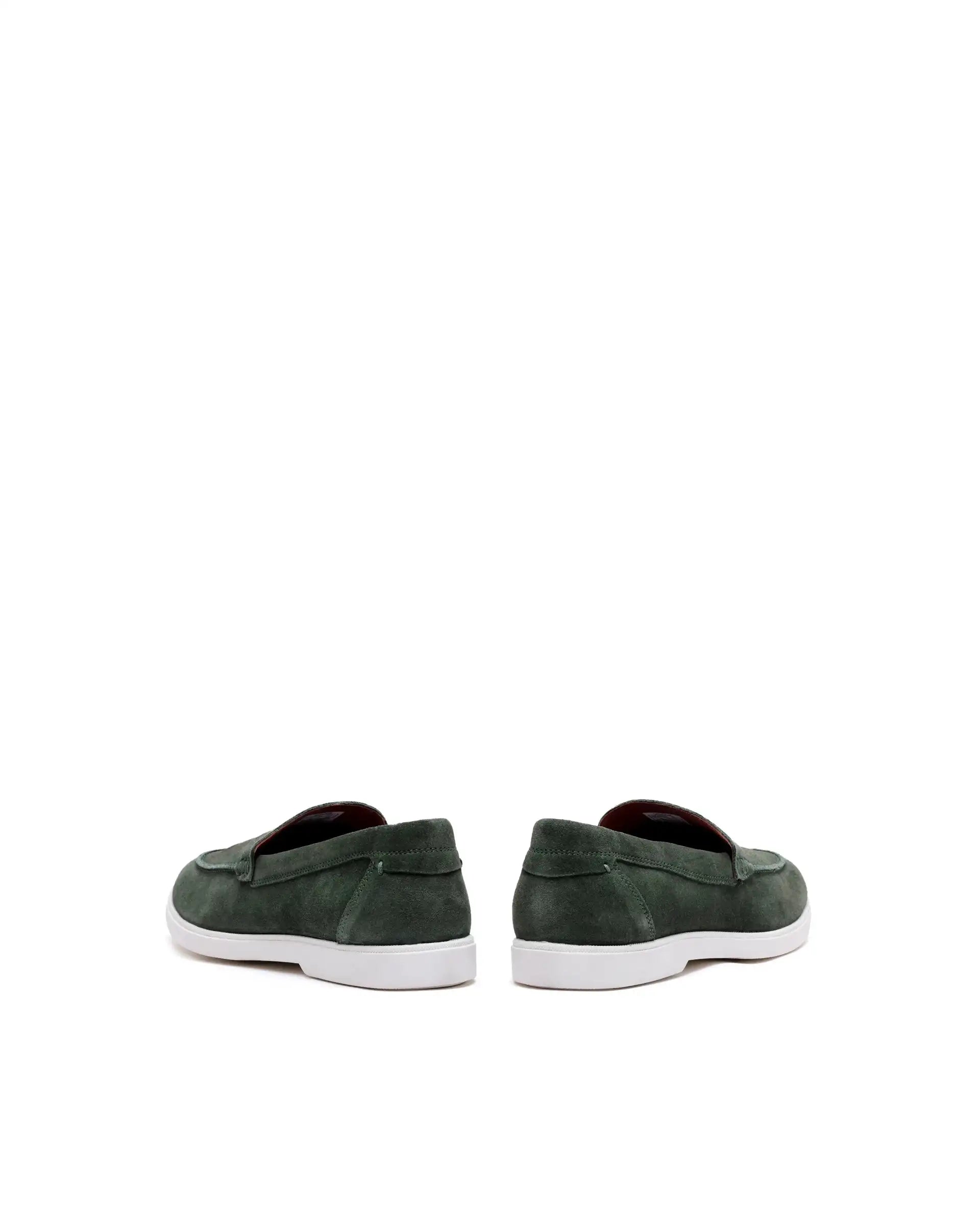 Rare Rabbit Men Velour Sage Green Suede Leather Slip-On Closure Loafer