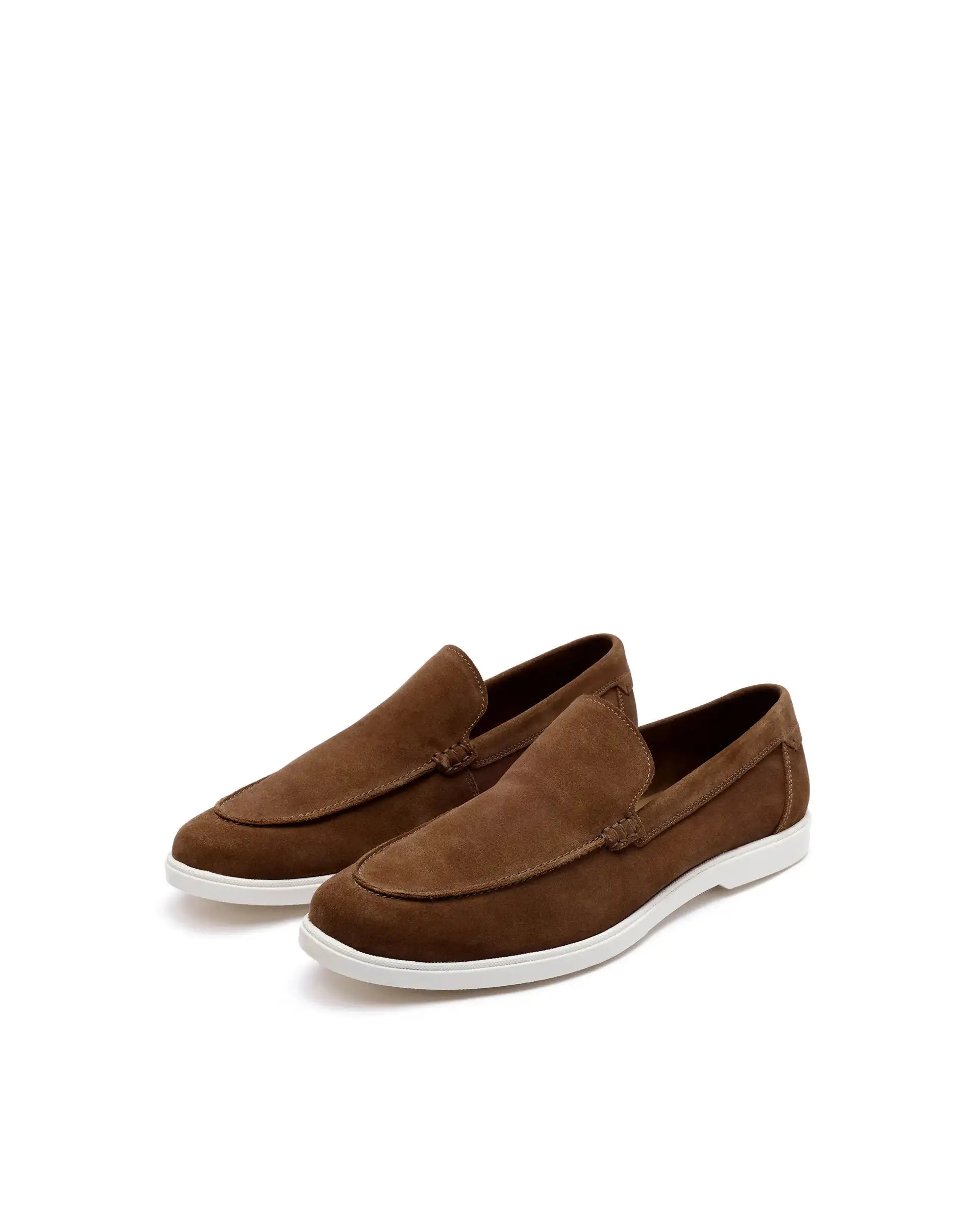 Rare Rabbit Men Velour Tan Suede Leather Slip-On Closure Loafer