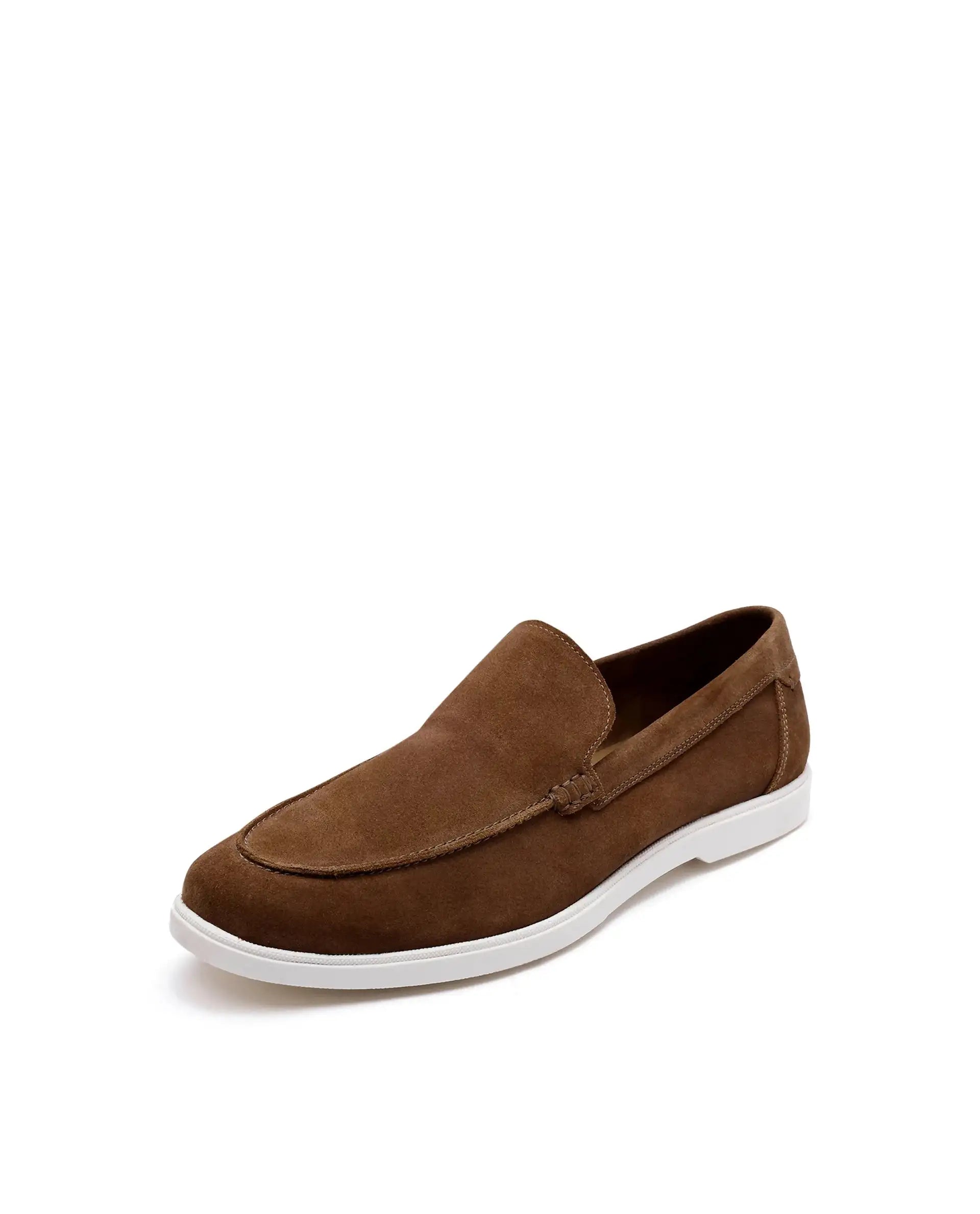 Rare Rabbit Men Velour Tan Suede Leather Slip-On Closure Loafer