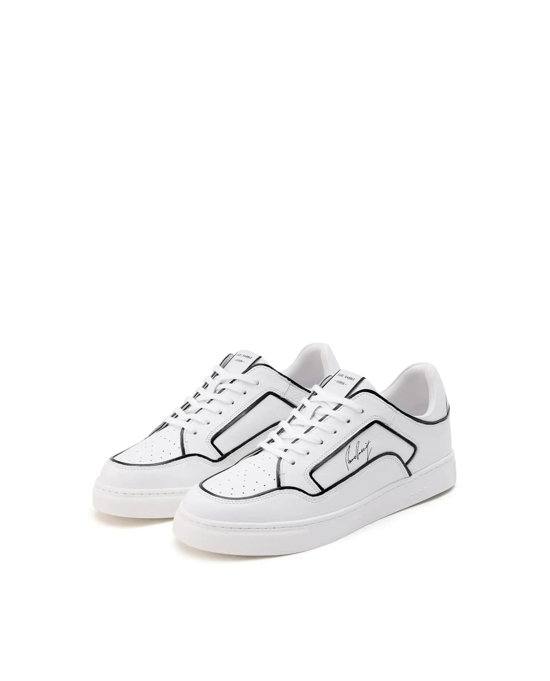 Rare Rabbit Men Veron White Genuine Leather Dual Tone Low-Top Lace-Up Shoes