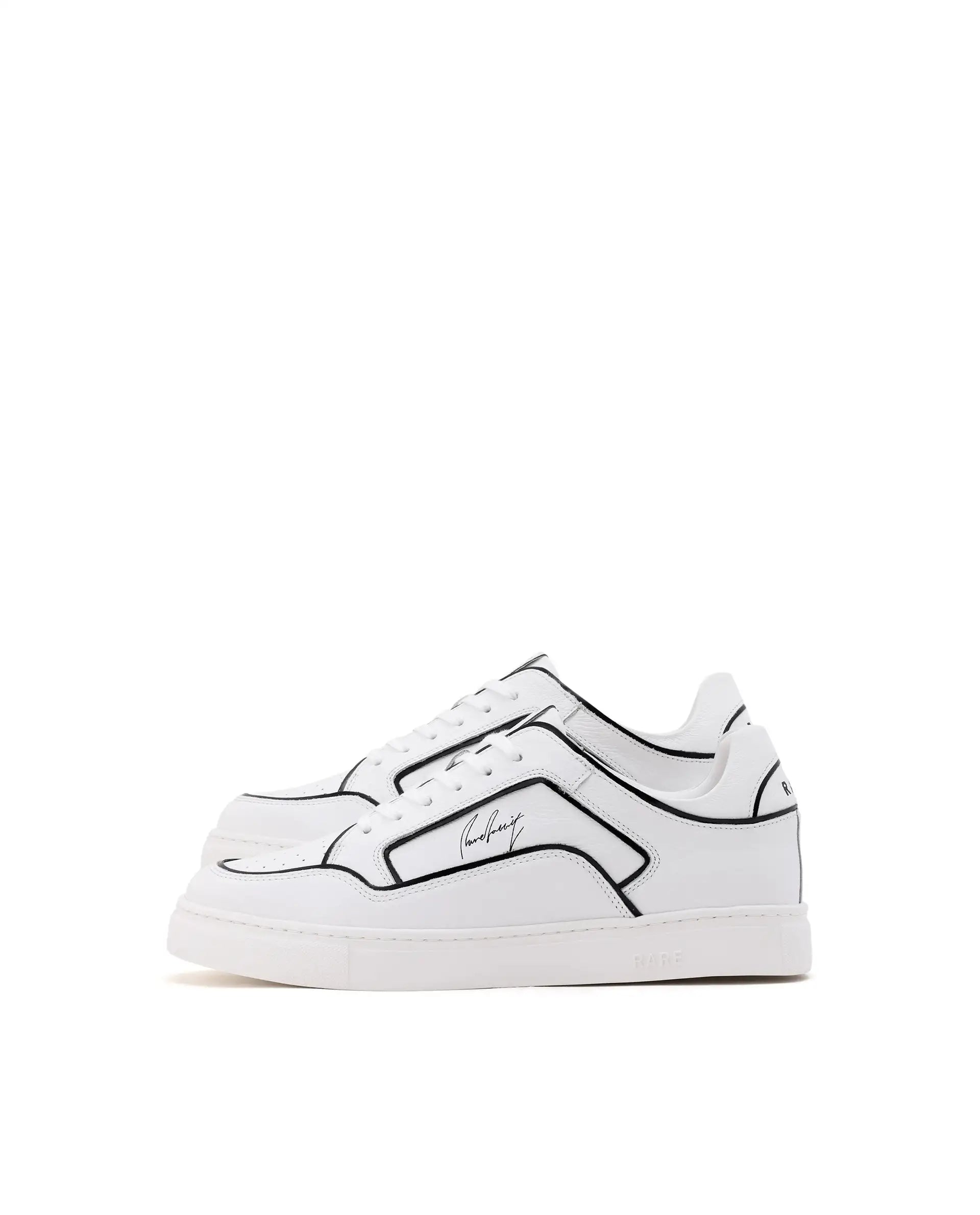 Rare Rabbit Men Veron White Genuine Leather Dual Tone Low-Top Lace-Up Shoes