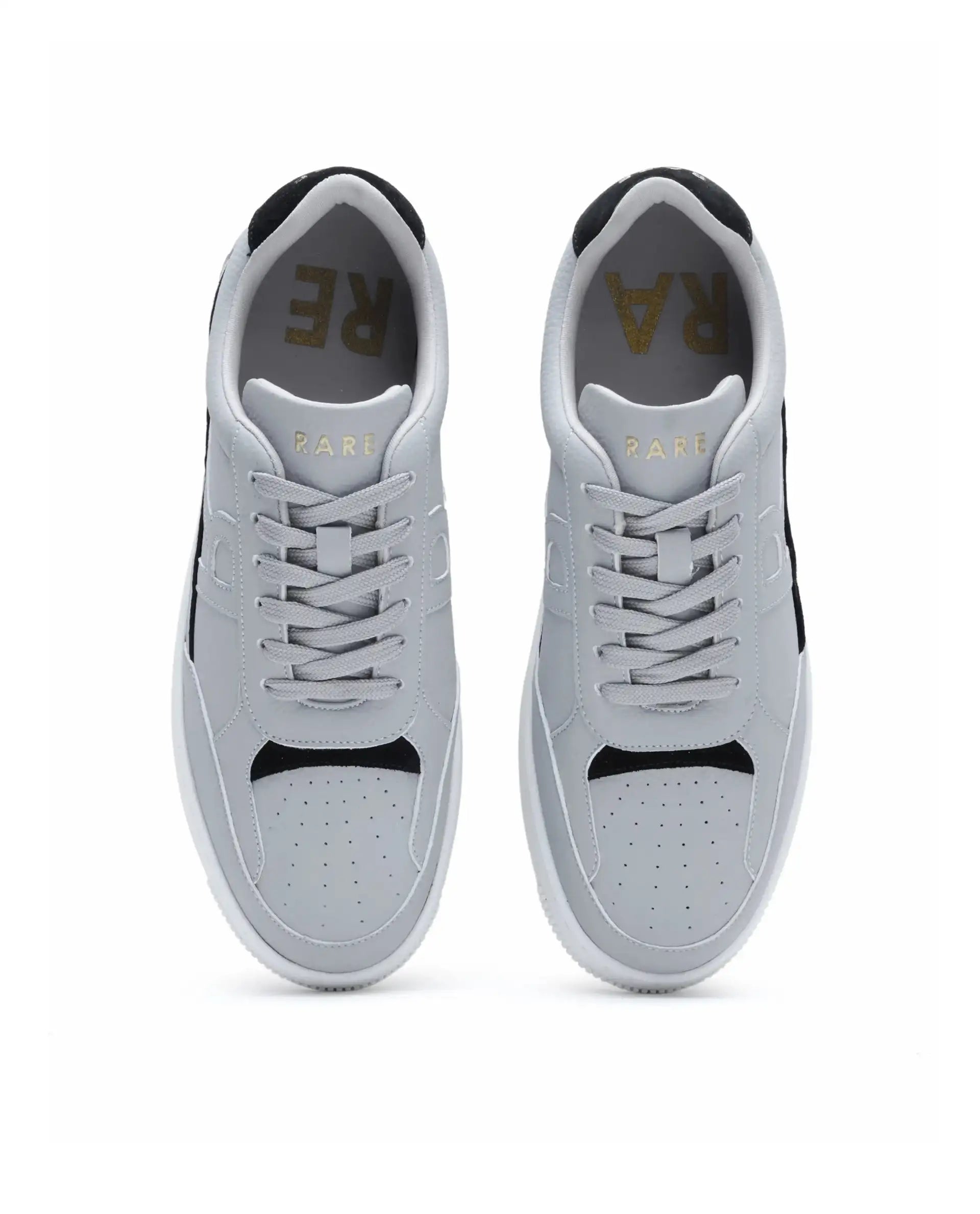 Rare Rabbit Men's Volgo Grey Micro Leather Sneaker