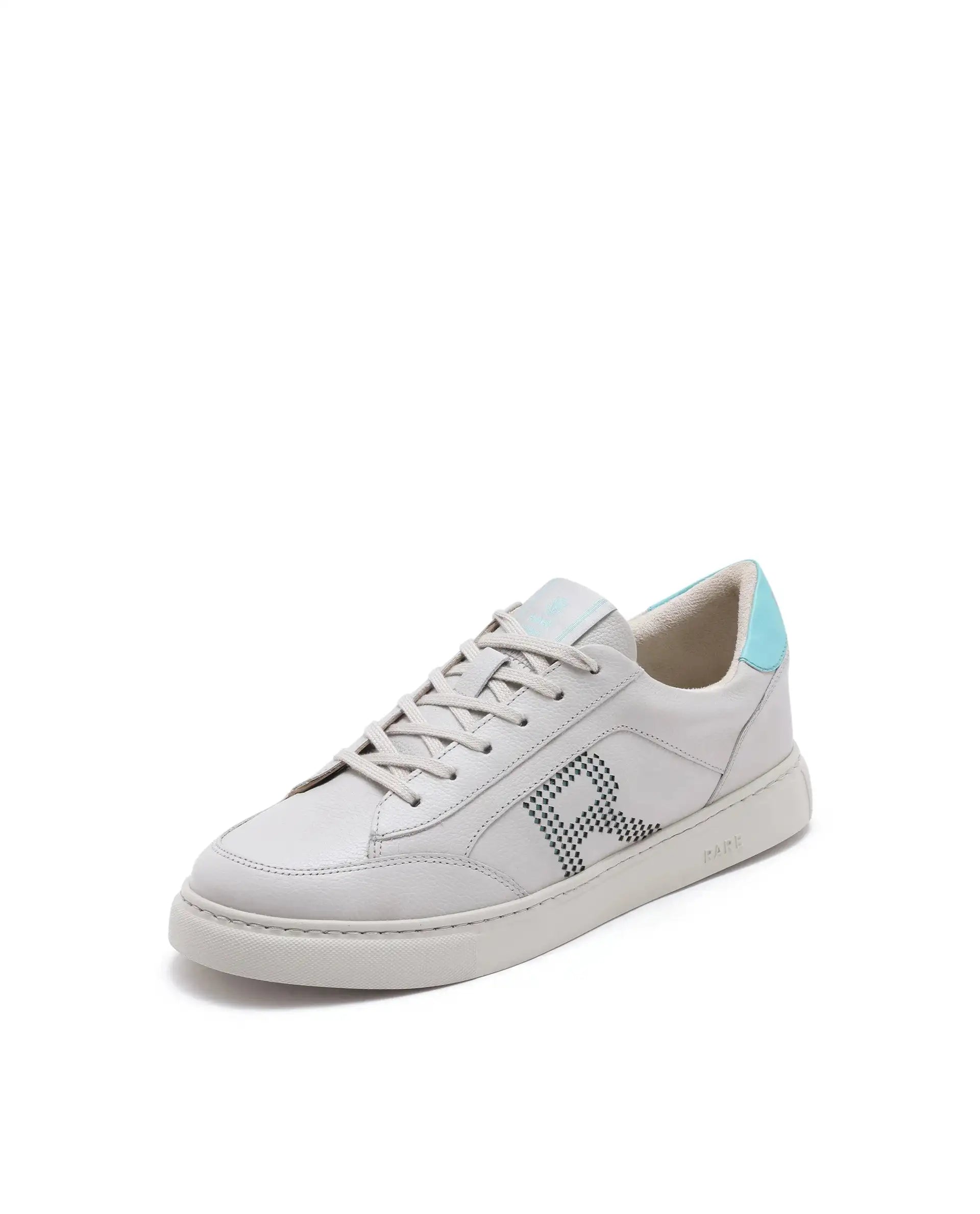 Rare Rabbit Men Vortex Beige Low-Top Genuine Leather Lazer Lace-Up Sneaker Shoes
