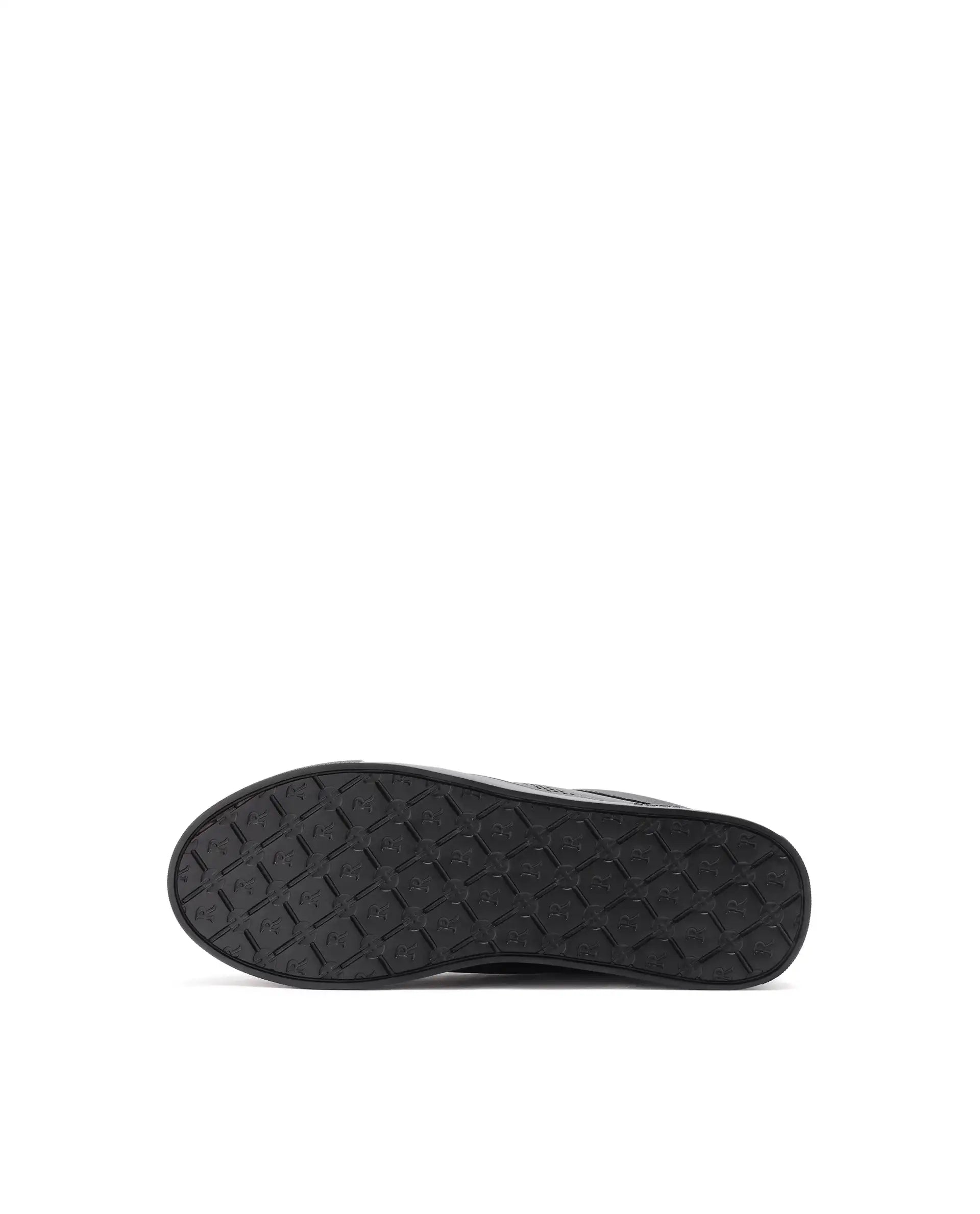 Rare Rabbit Men Vortex Black Low-Top Genuine Leather Lazer Lace-Up Sneaker Shoes