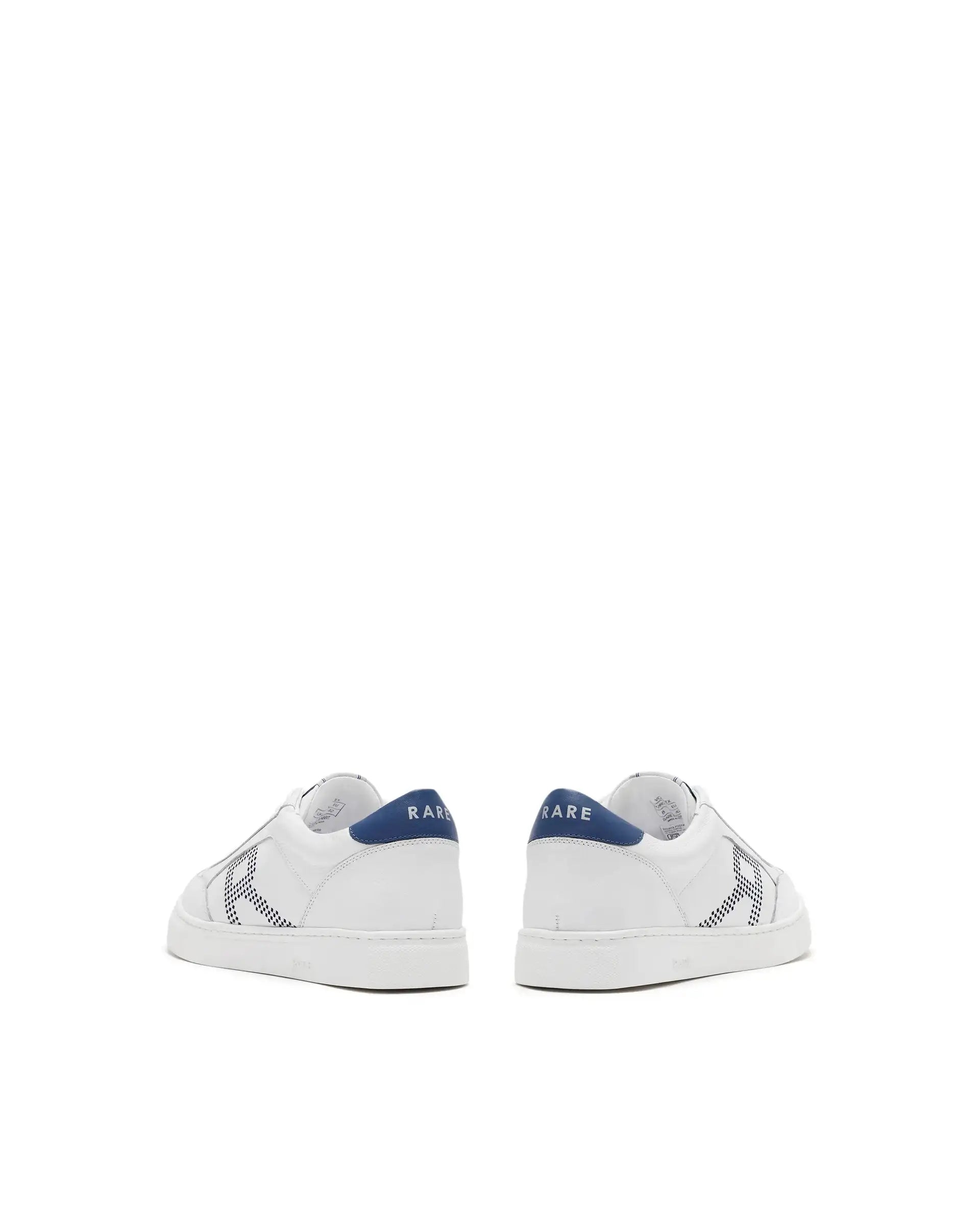 Rare Rabbit Men Vortex White Low-Top Genuine Leather Lazer Lace-Up Sneaker Shoes