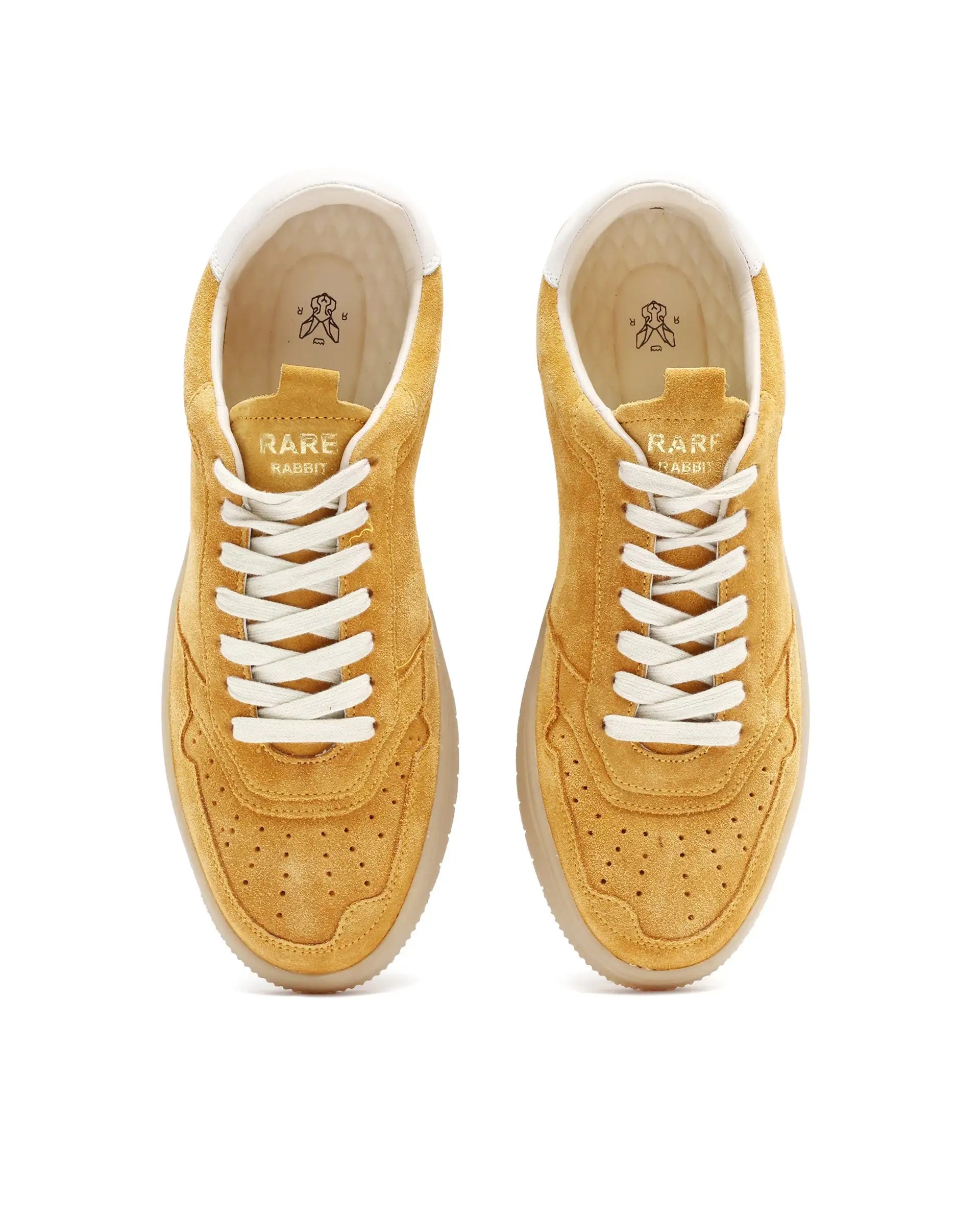 Rare Rabbit Men's Woolton-2 Mustard Lace-Up Closure Suede Sneaker