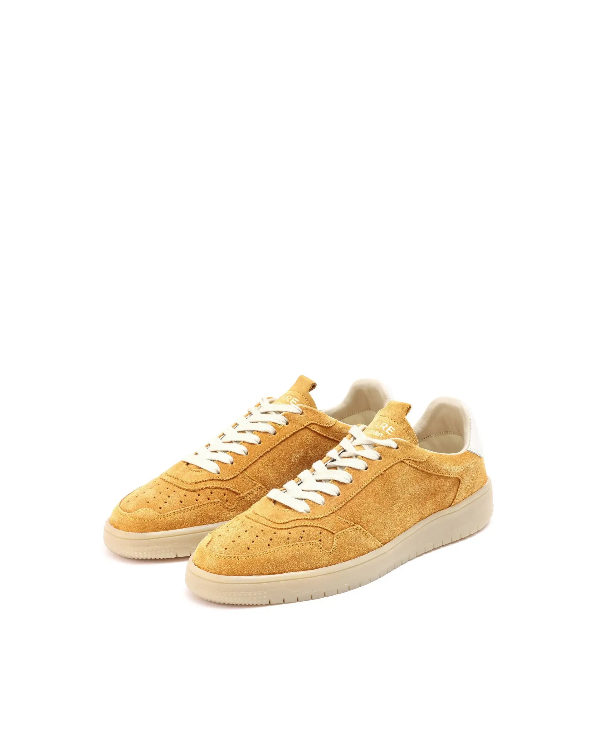 Rare Rabbit Men's Woolton-2 Mustard Lace-Up Closure Suede Sneaker