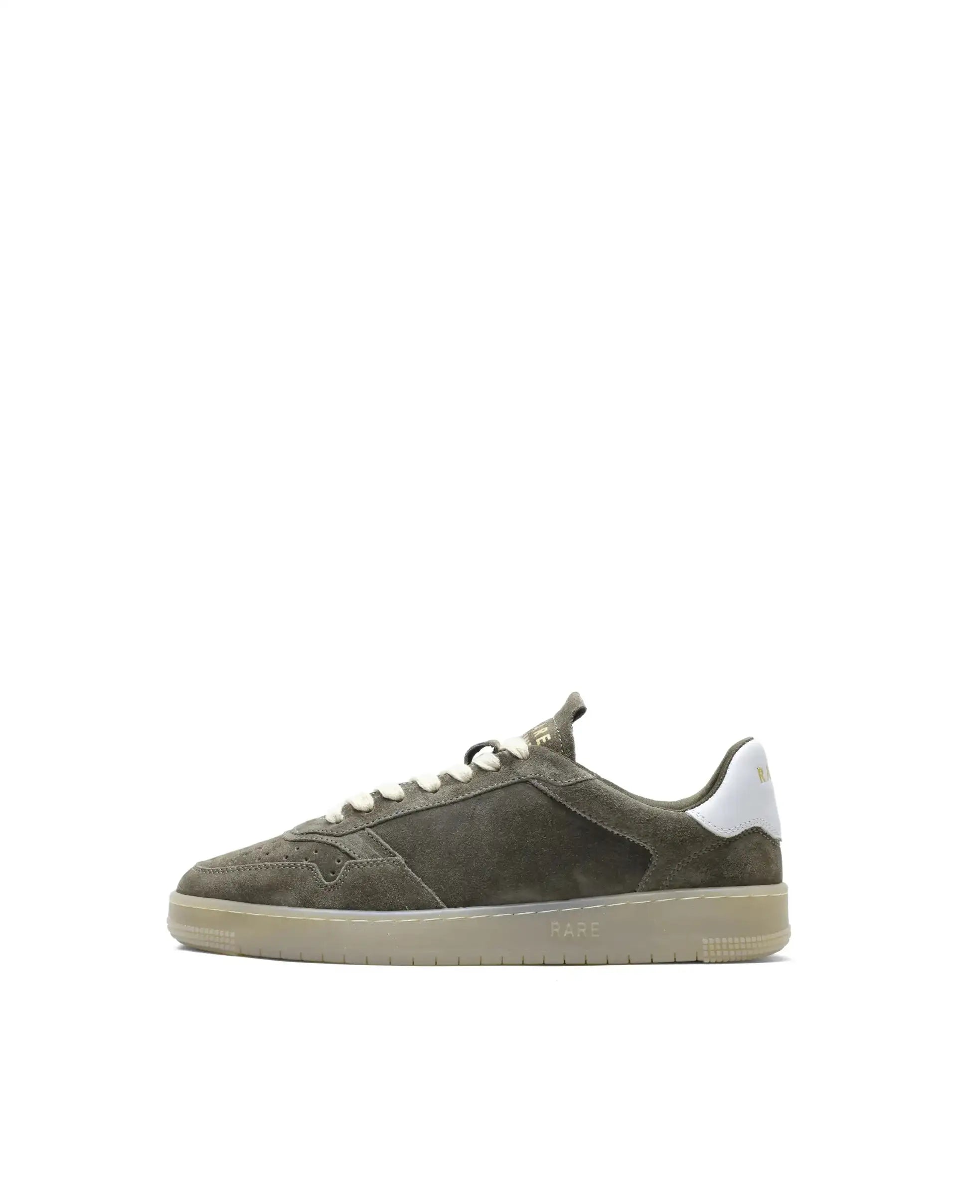 Rare Rabbit Men's Woolton-2 Olive Leather Lace-Up Closure Sneaker