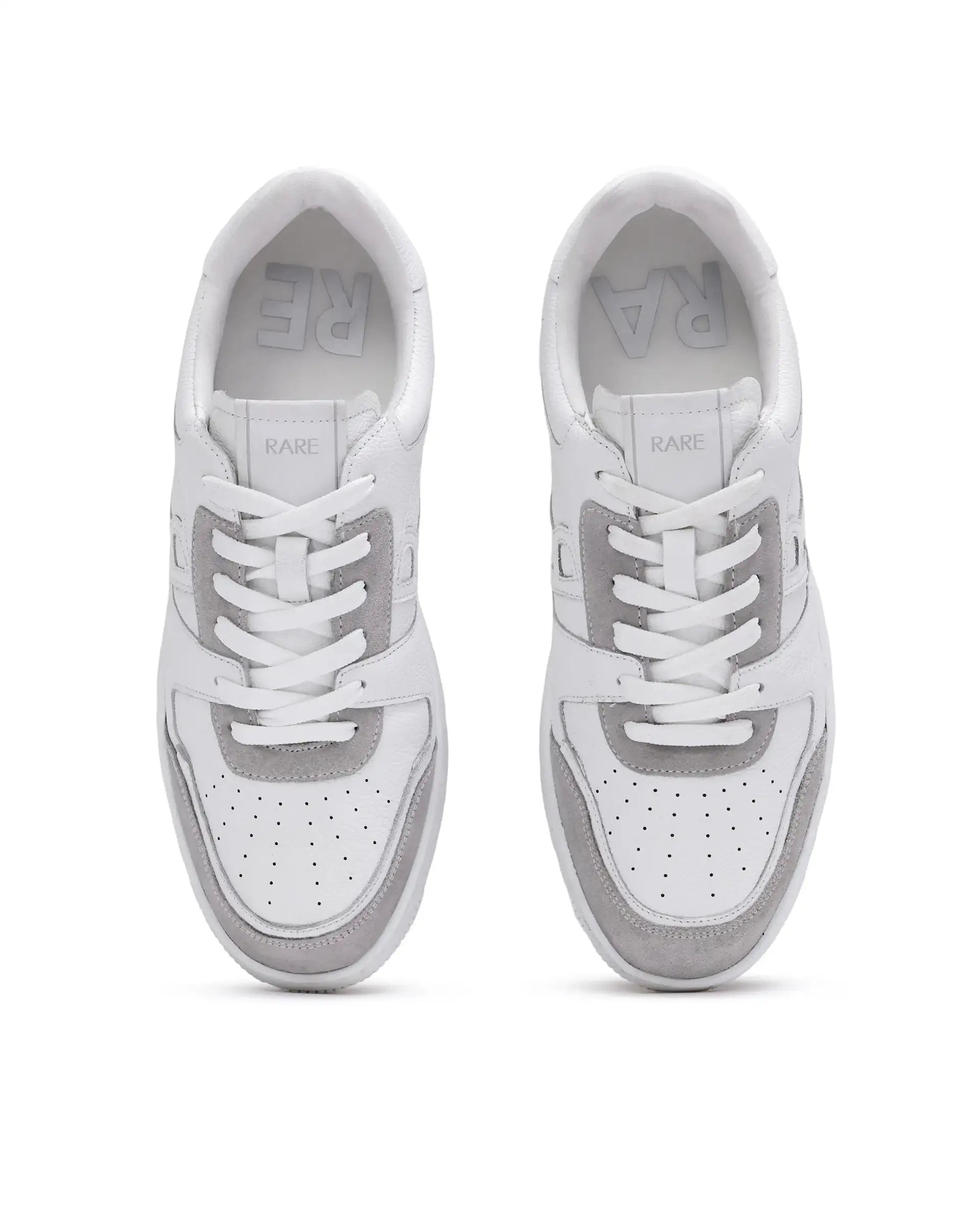 Rare Rabbit Men Zouk White Leather Lace-Up Closure Sneakers