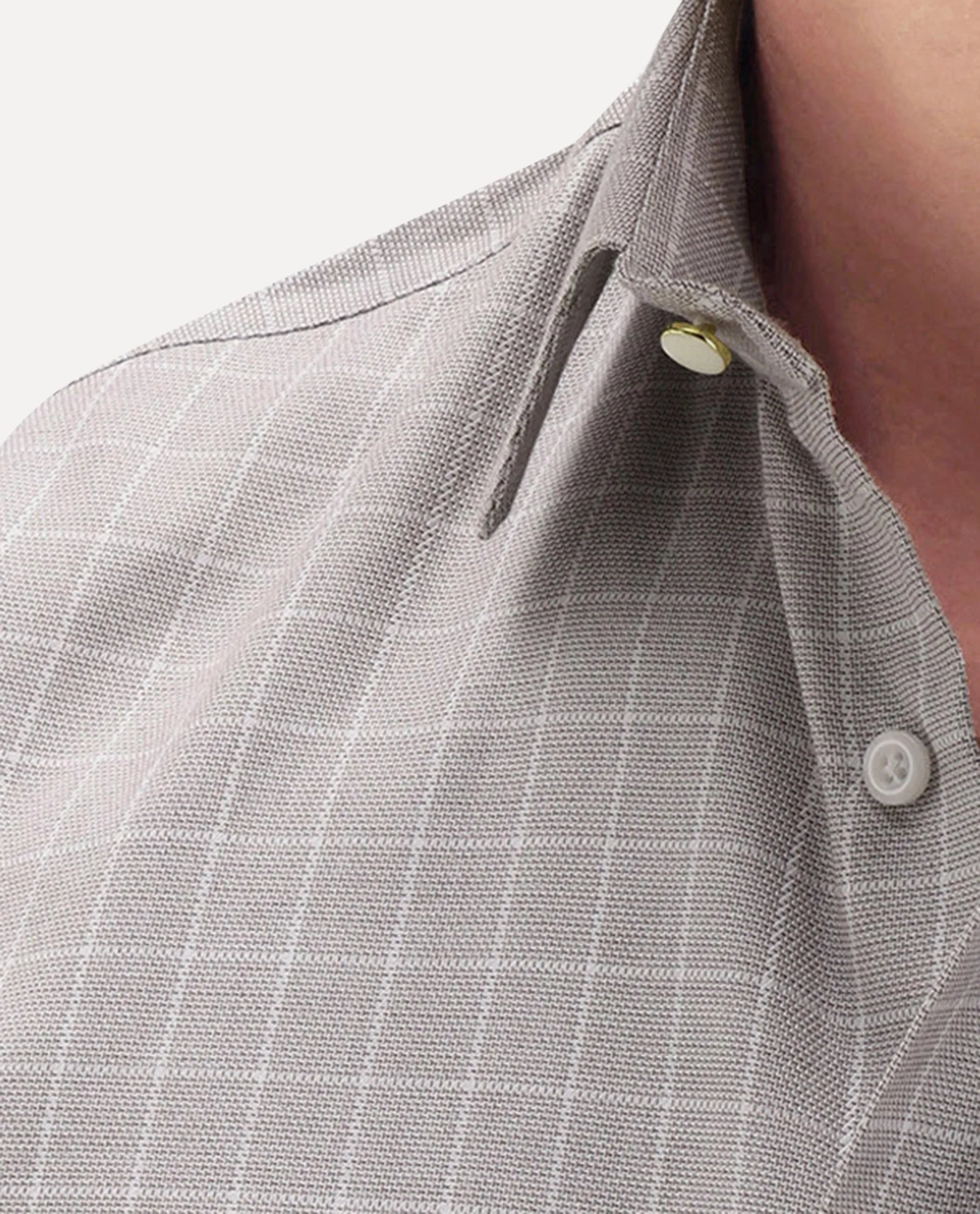 Rare Rabbit Men's Caler Light Grey Cotton Full Sleeve Spread Collar Regular Fit Checked Shirt