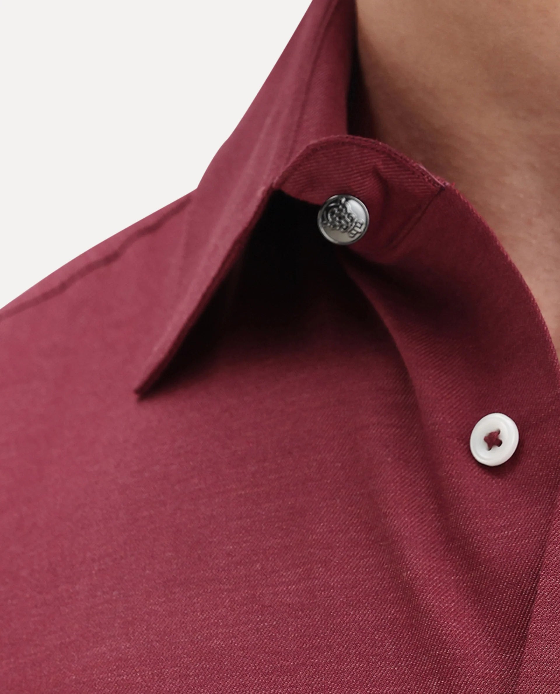 Rare Rabbit Men's Forde Red Cotton Plain Regular Fit Full Sleeve Collared Shirt