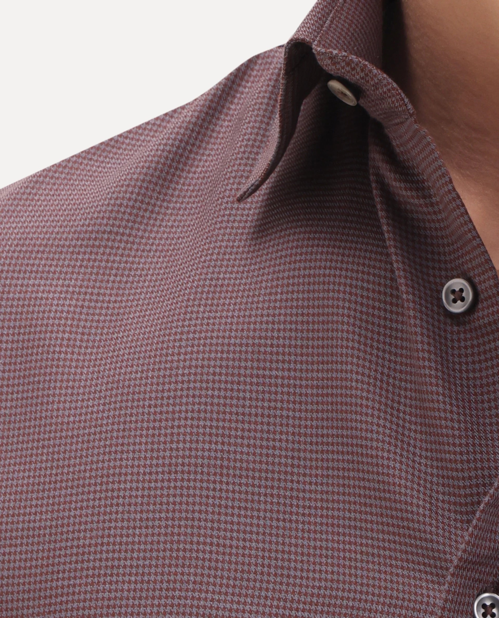 Rare Rabbit Men's Lume Maroon Tencel Fabric Full Sleeve Spread Collar Button Regular Plain Shirt