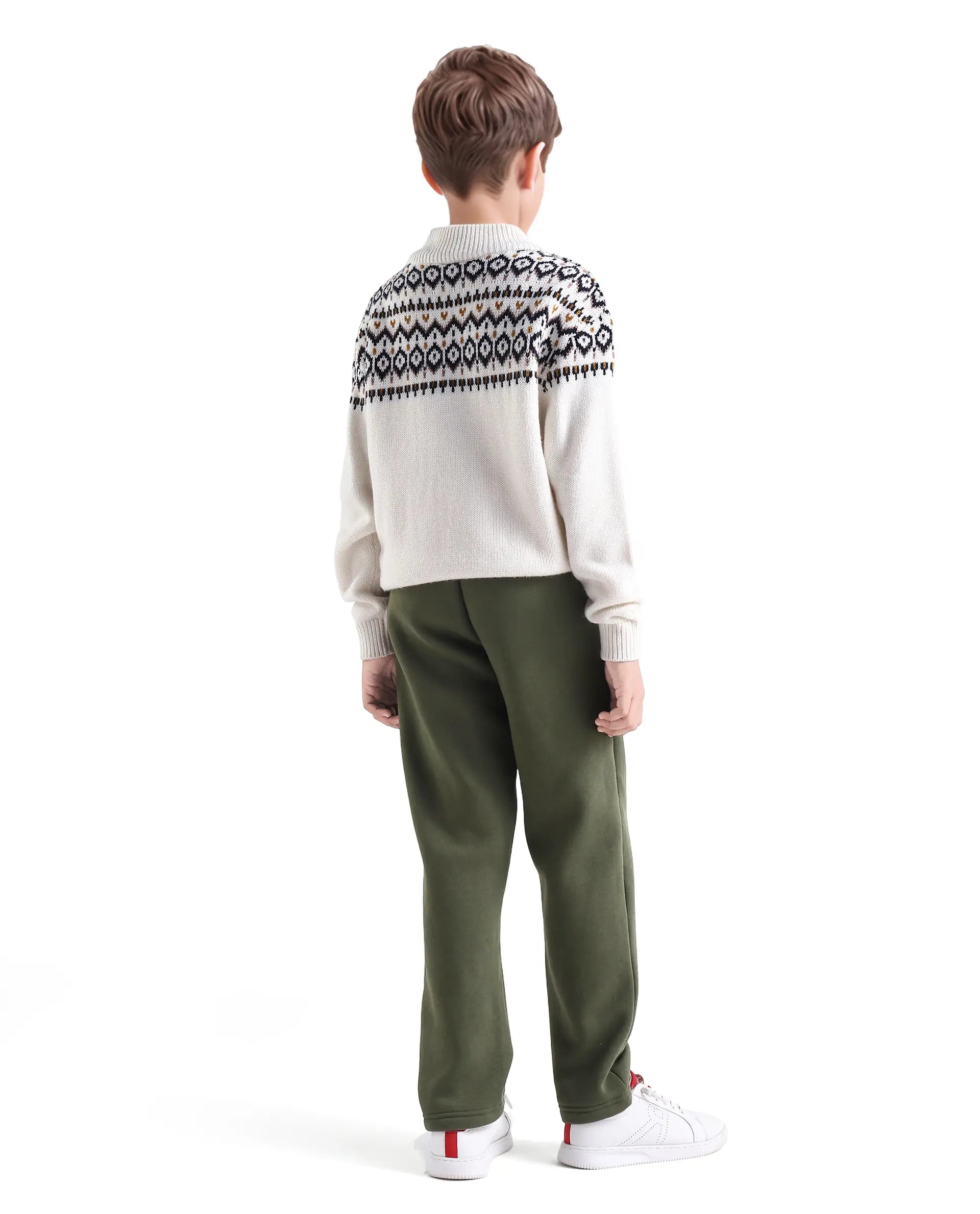 Rare Ones Kids Itali-B Olive Cotton Blend Drawsring Closure Straight Fit Trackpant