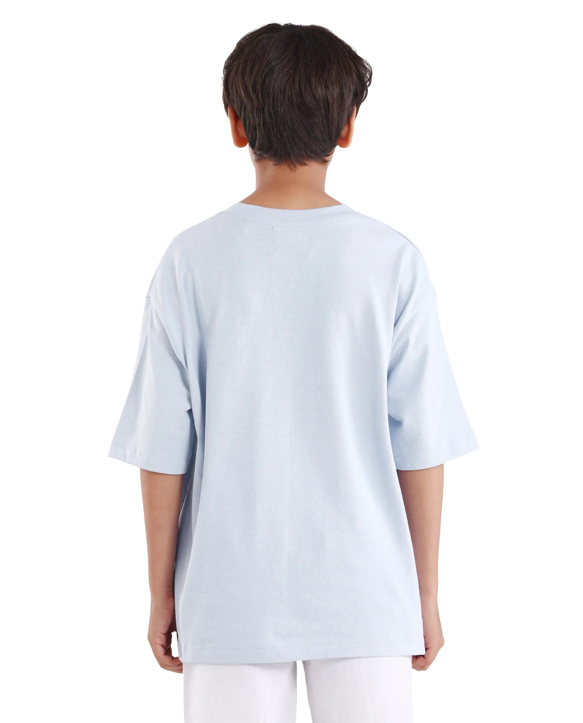 Rare Ones Kids Ken Light Purple Cotton Pull-On Closure Oversized Fit T-Shirt
